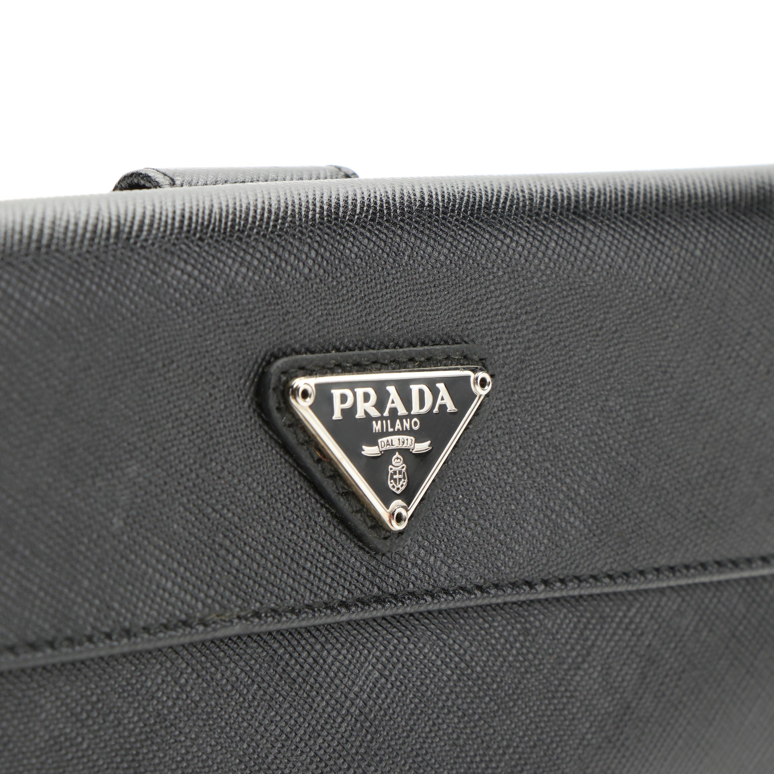 Prada Saffiano Lux Leather Continental Wallet with Box