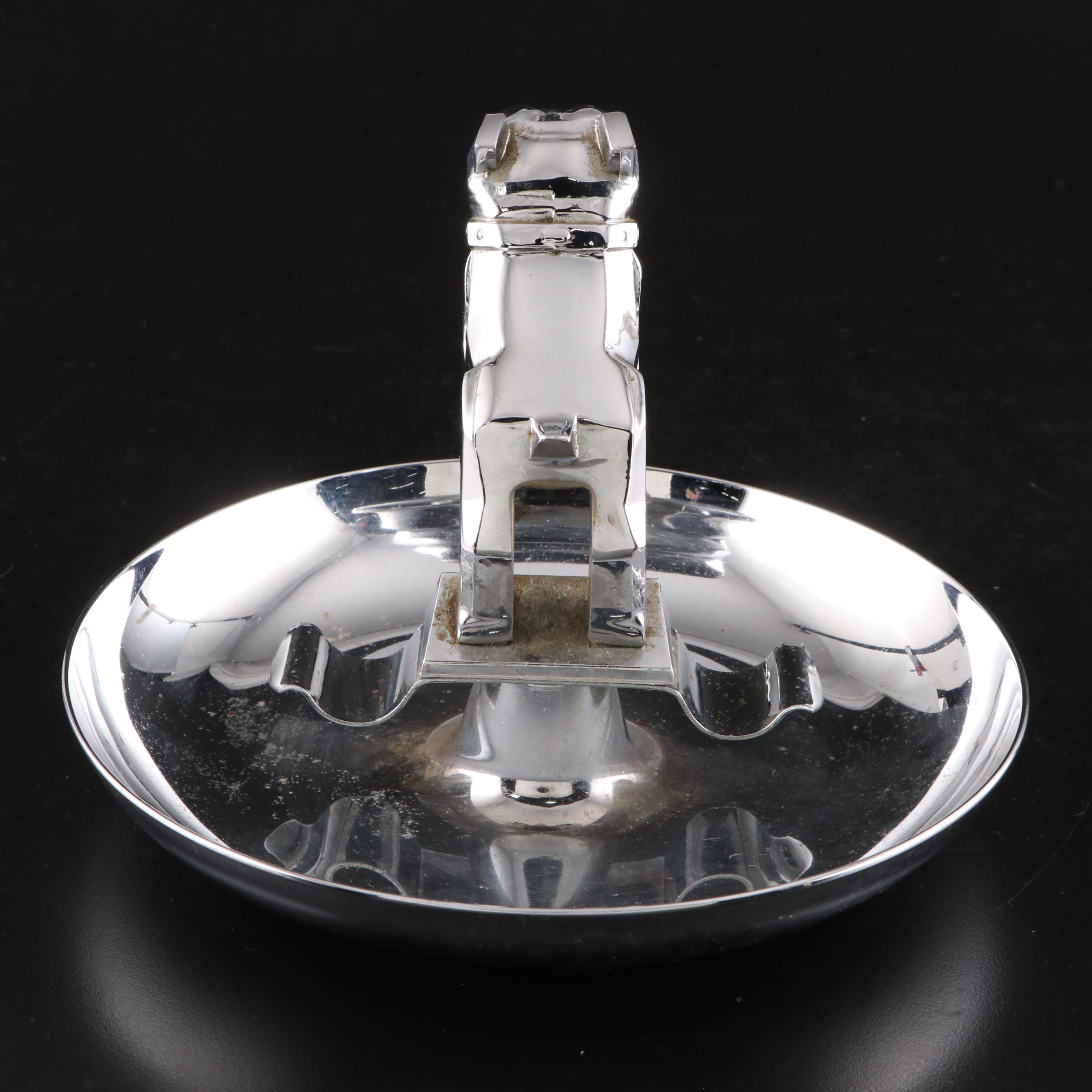 Mack Truck Bulldog Chromed Metal Cigar Ashtray