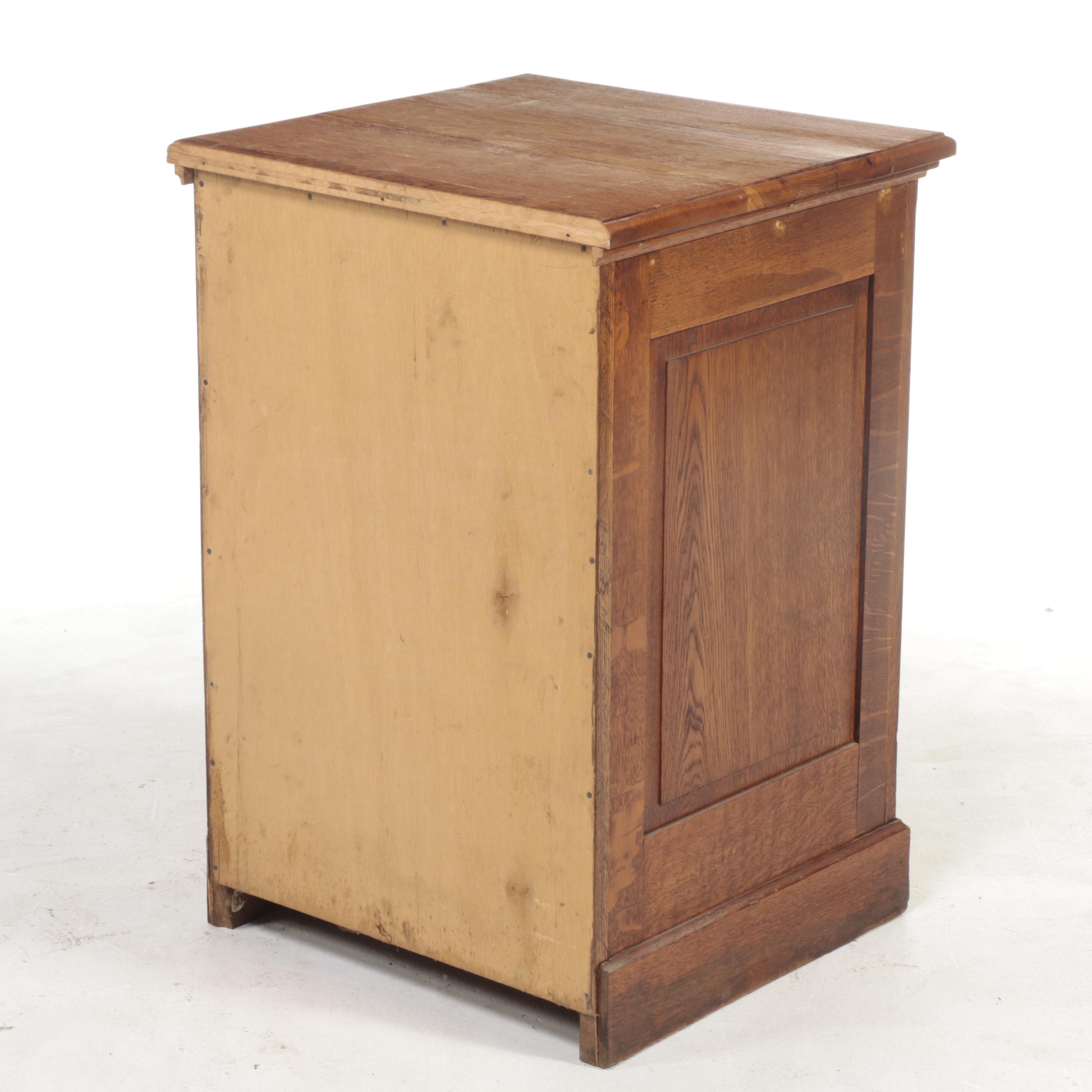 Oak Flat File Cabinet, Early 20th Century-