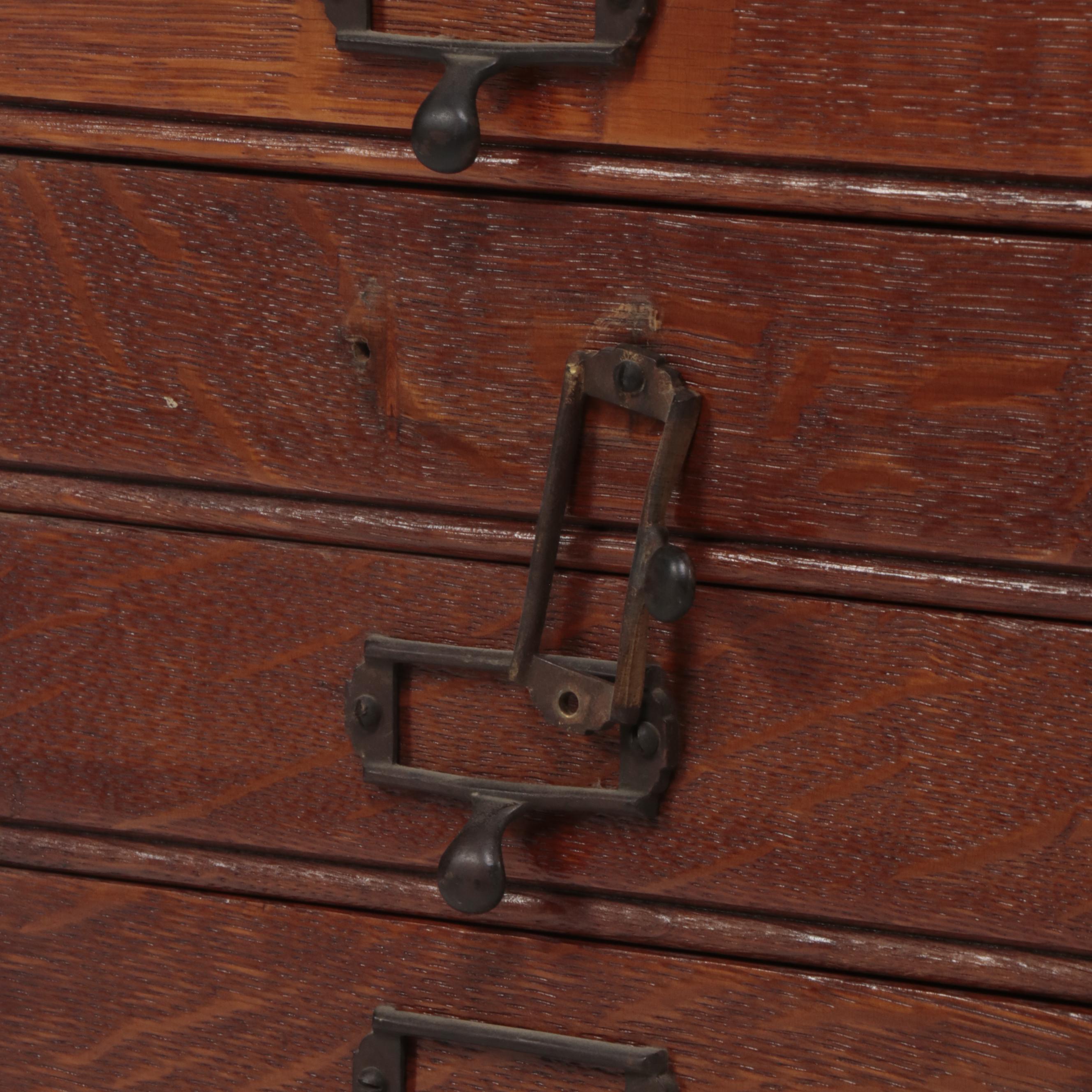 Oak Flat File Cabinet, Early 20th Century-