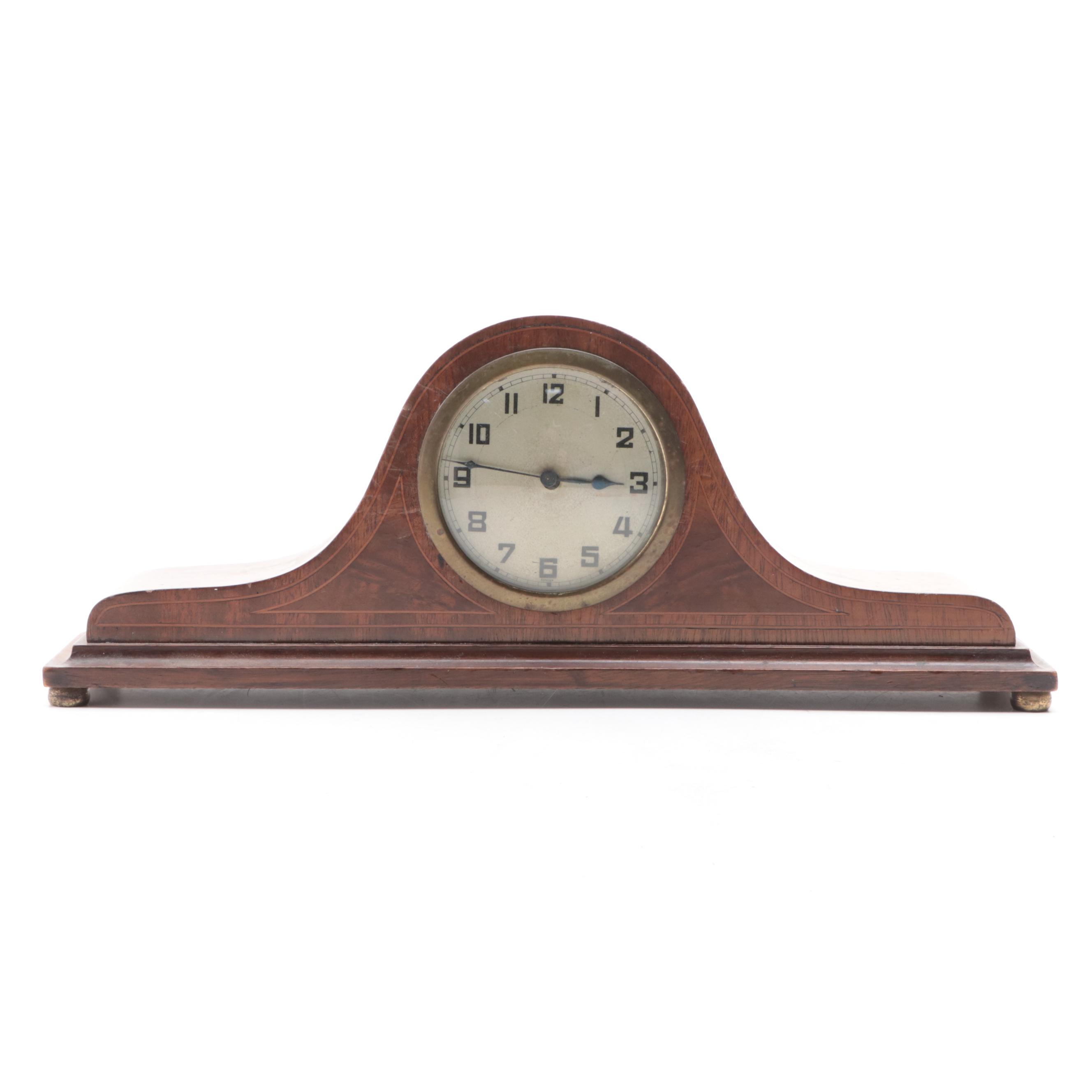 Footed Tambour Mantel Clock, 20th Century
