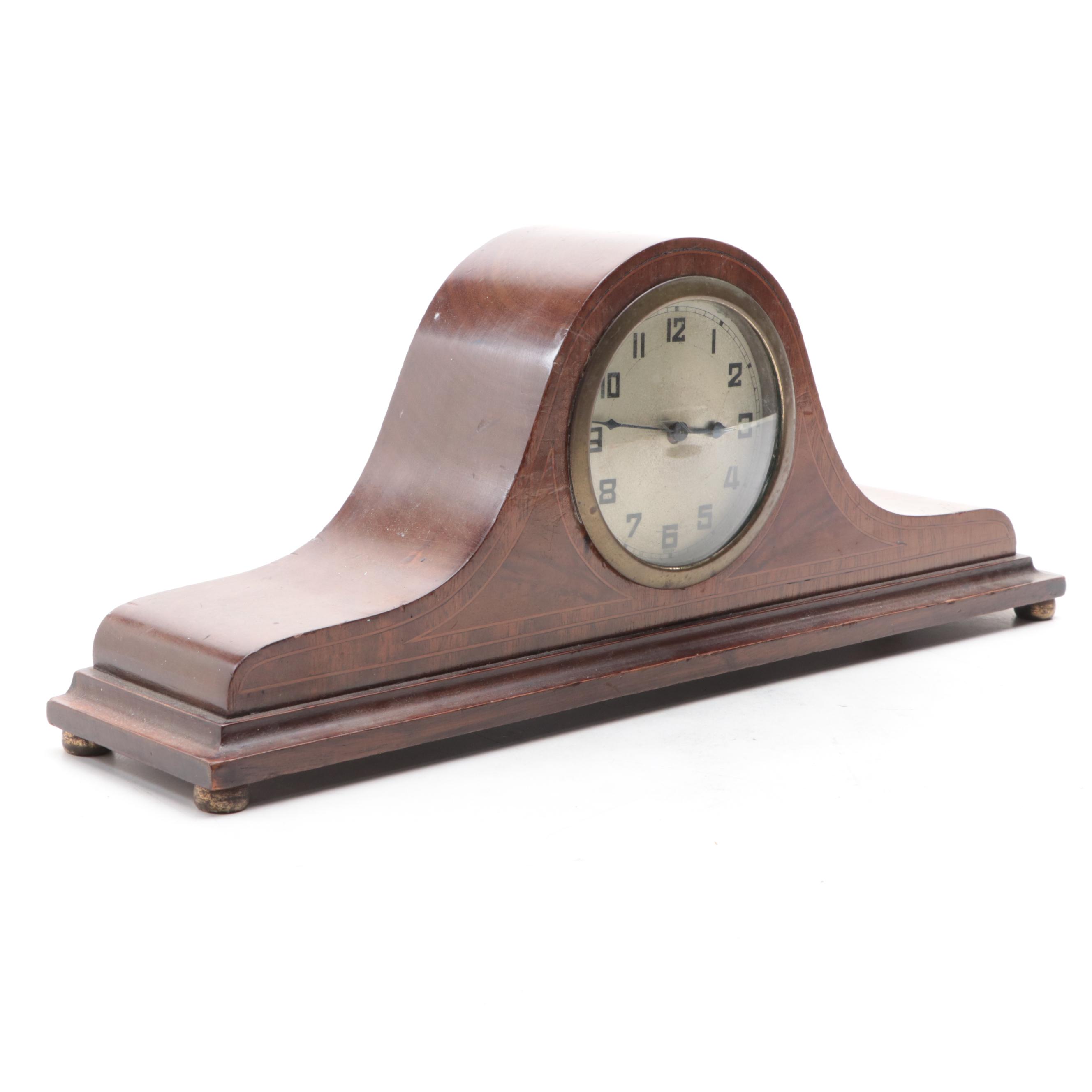 Footed Tambour Mantel Clock, 20th Century