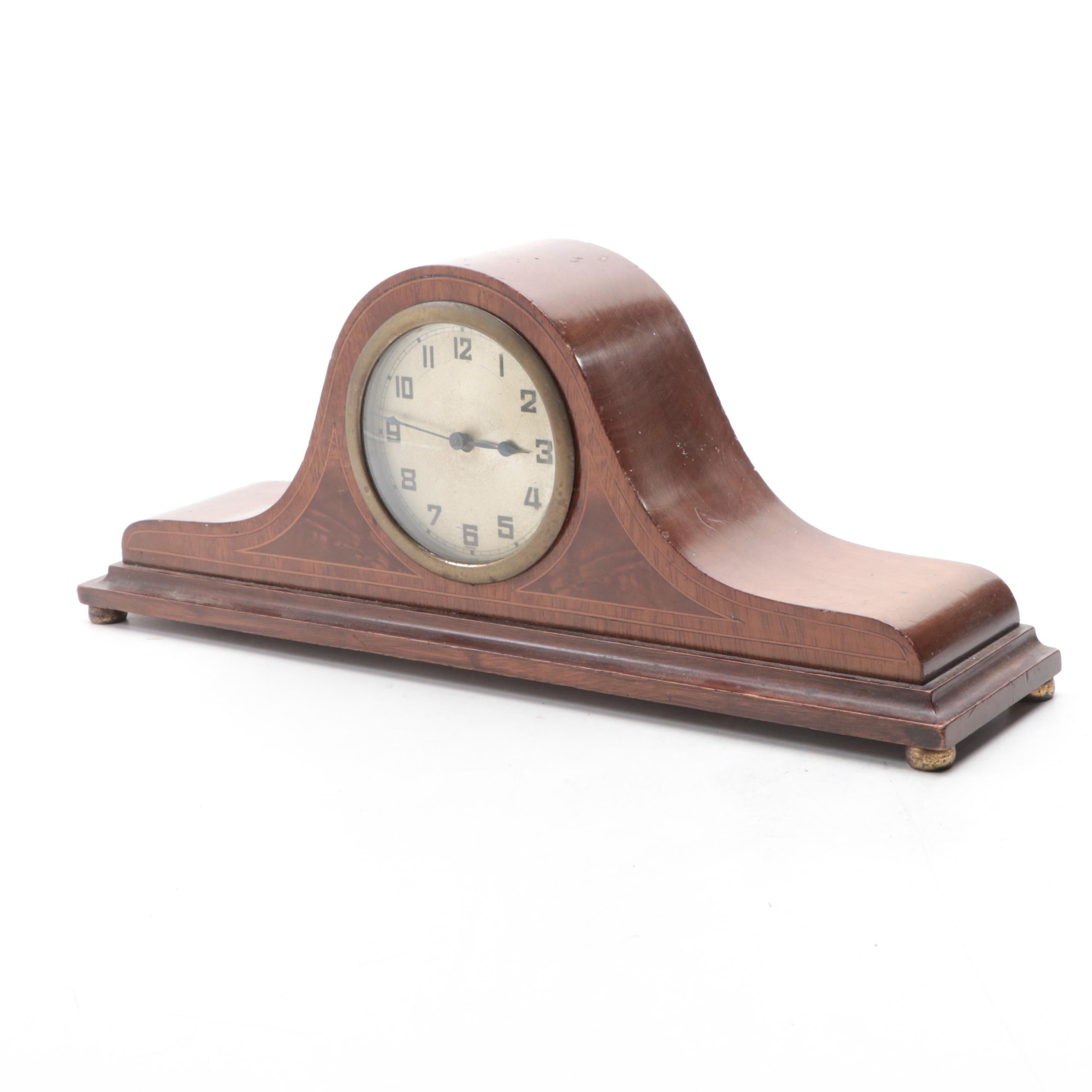 Footed Tambour Mantel Clock, 20th Century