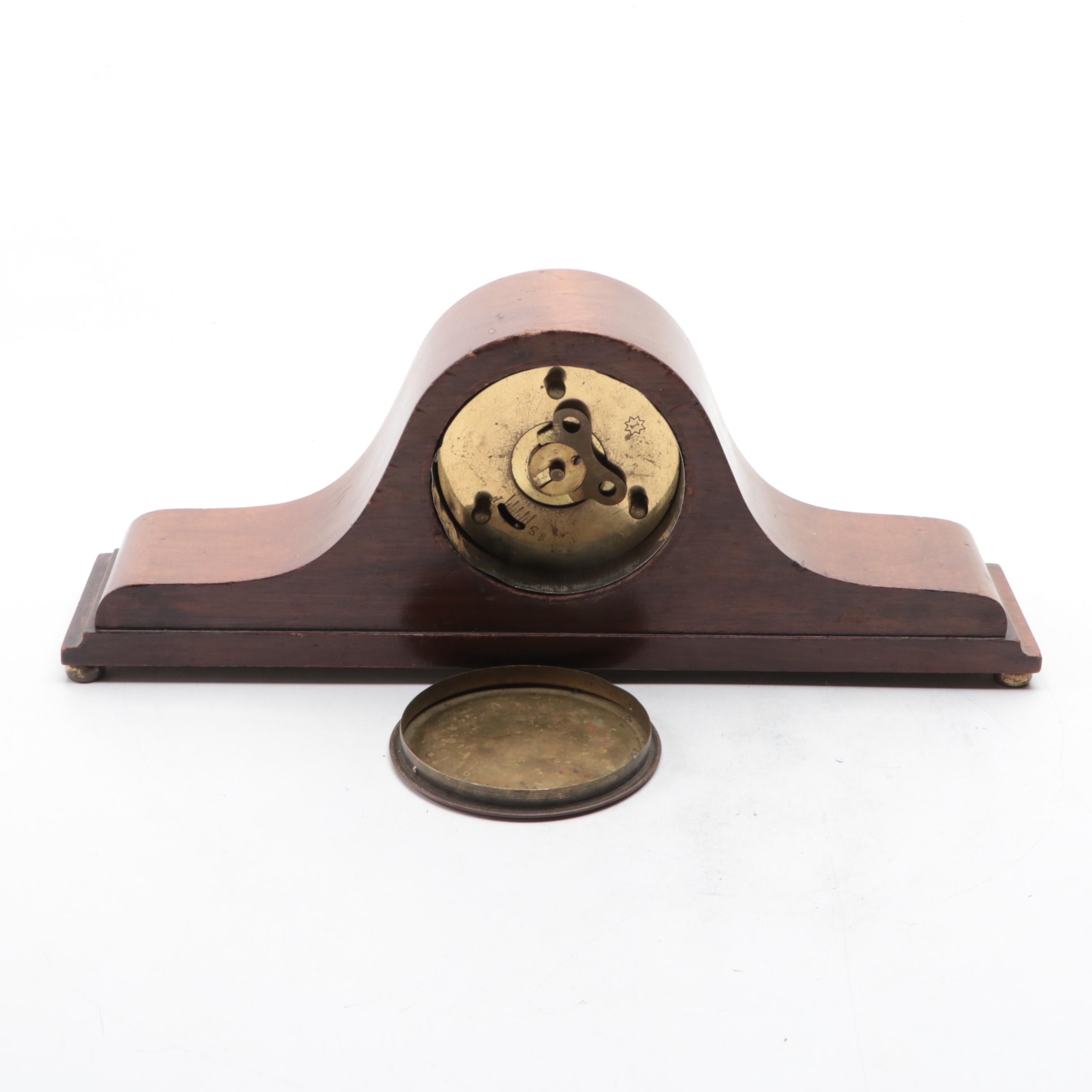 Footed Tambour Mantel Clock, 20th Century