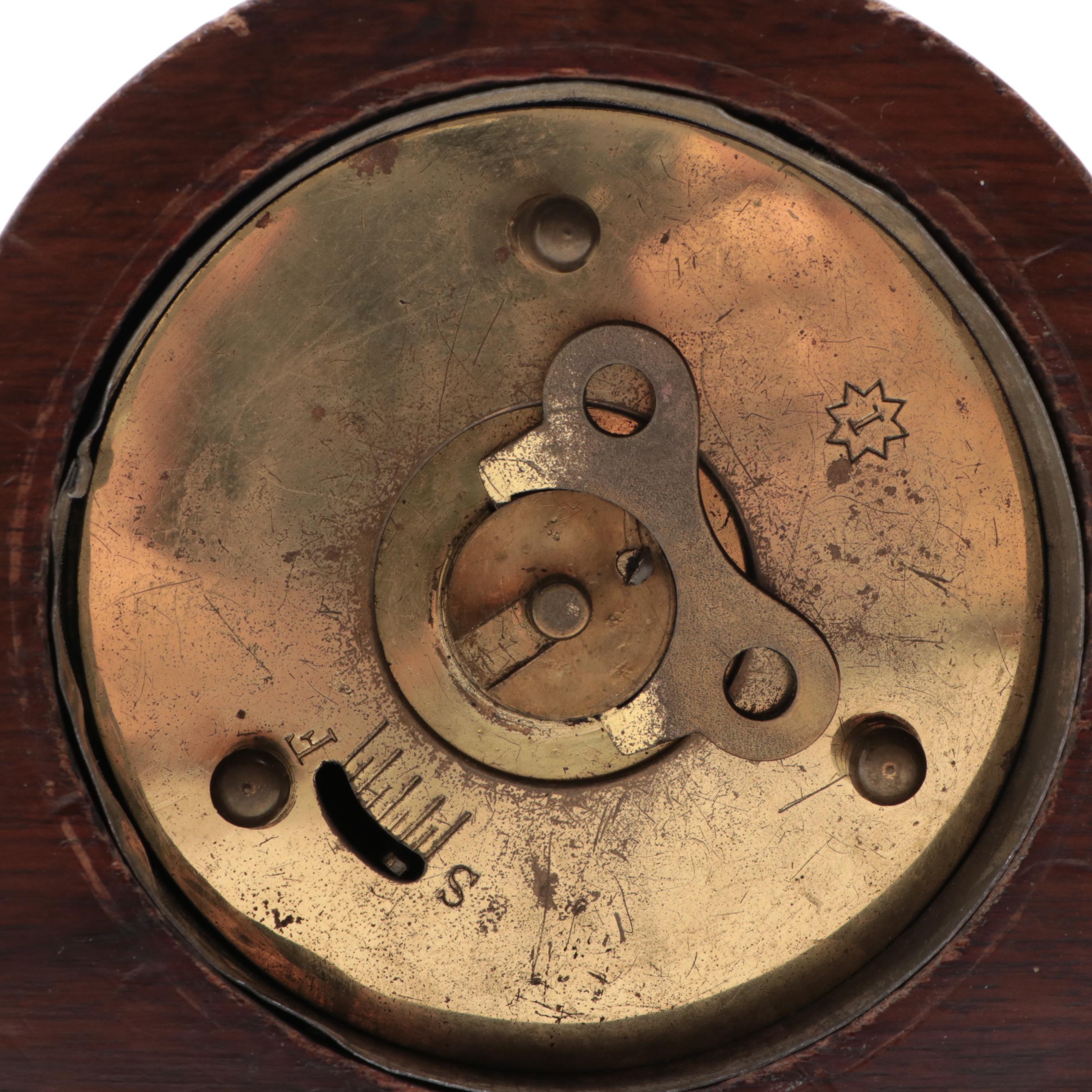 Footed Tambour Mantel Clock, 20th Century