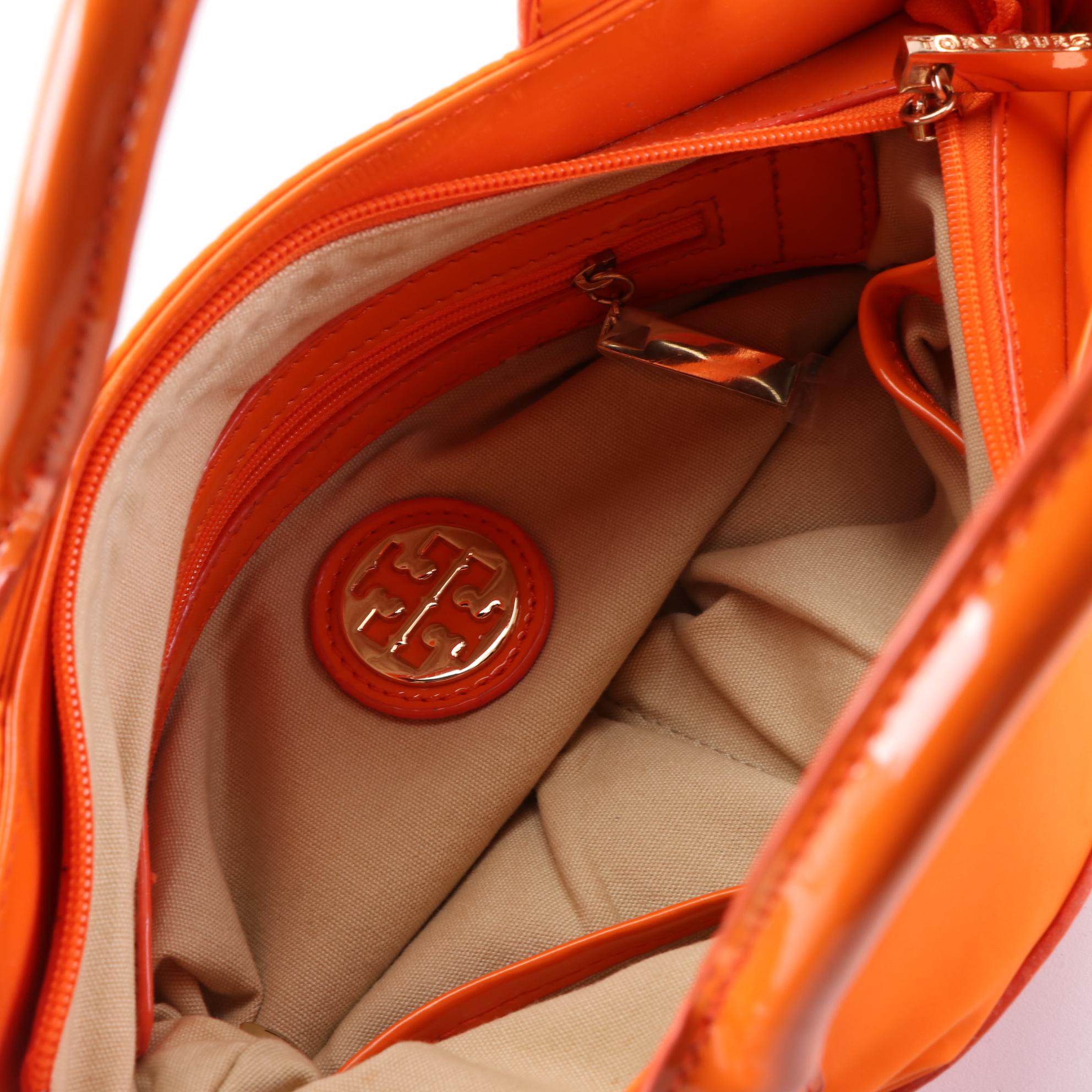 Tory Burch Mini Ella Logo Tote in Nylon and Patent Leather