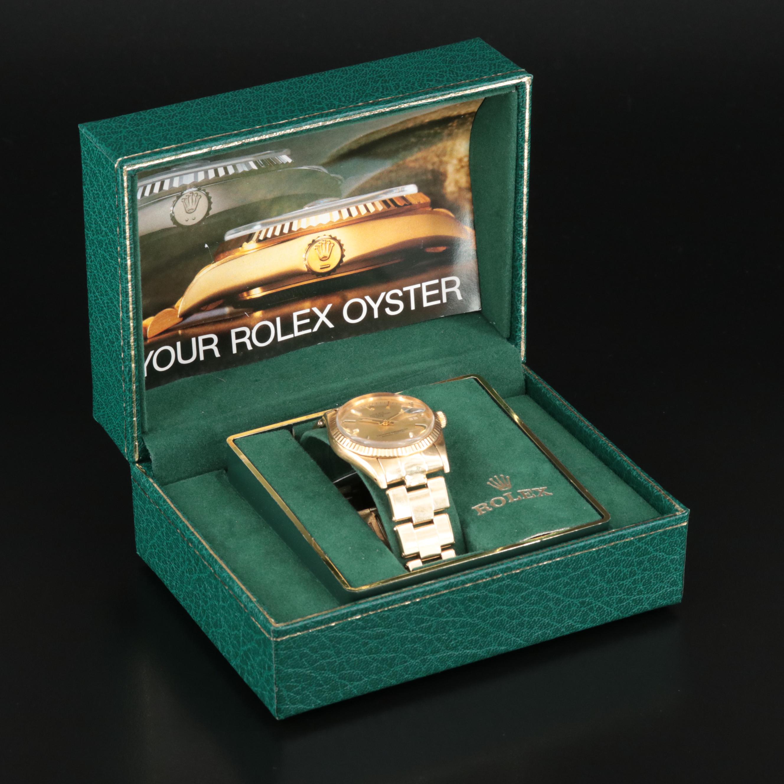 1985 18K Rolex Oyster Perpetual Date Buick Award Watch