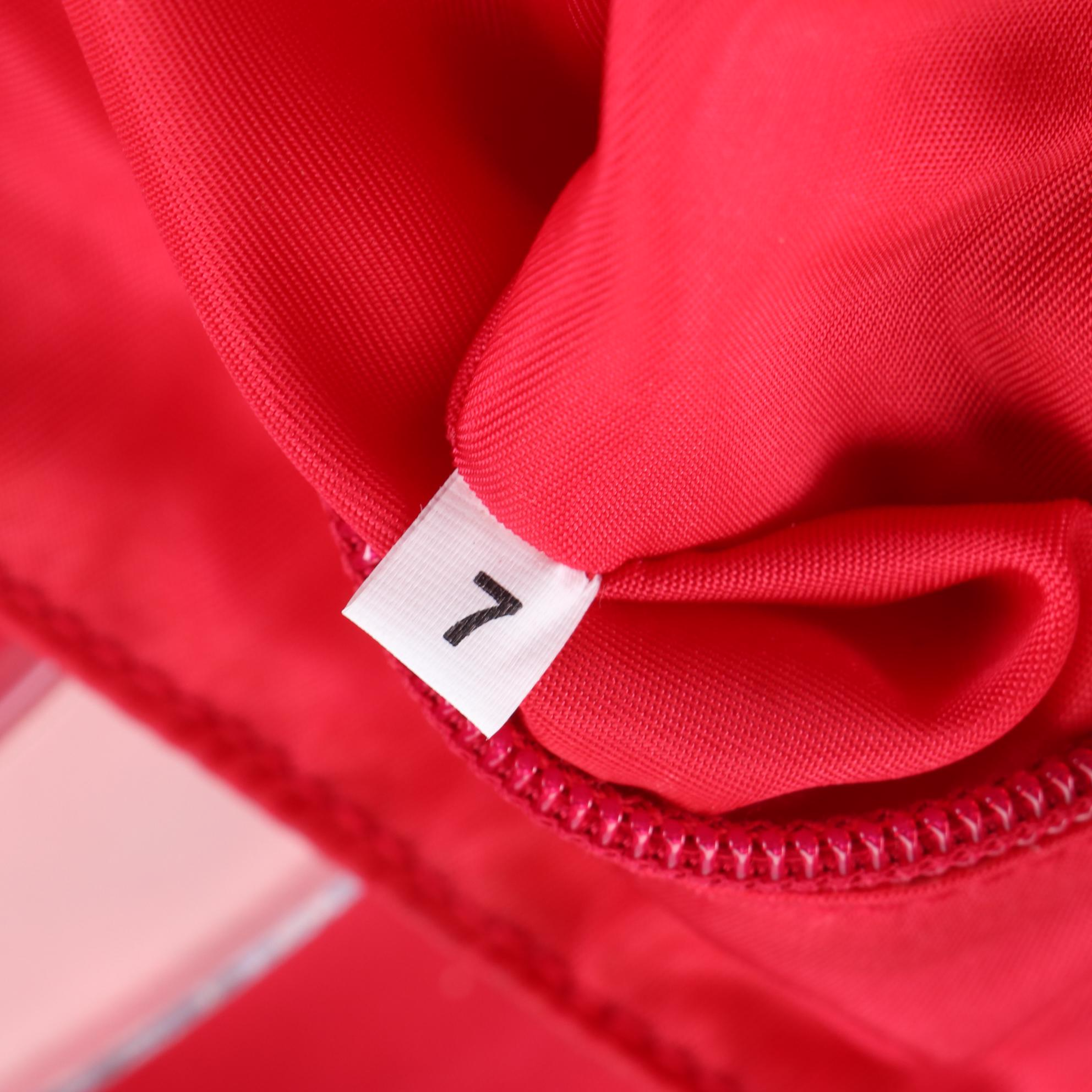 Prada Hand Bag in Vermiglio Tessuto Nylon with Clear Lucite Handles