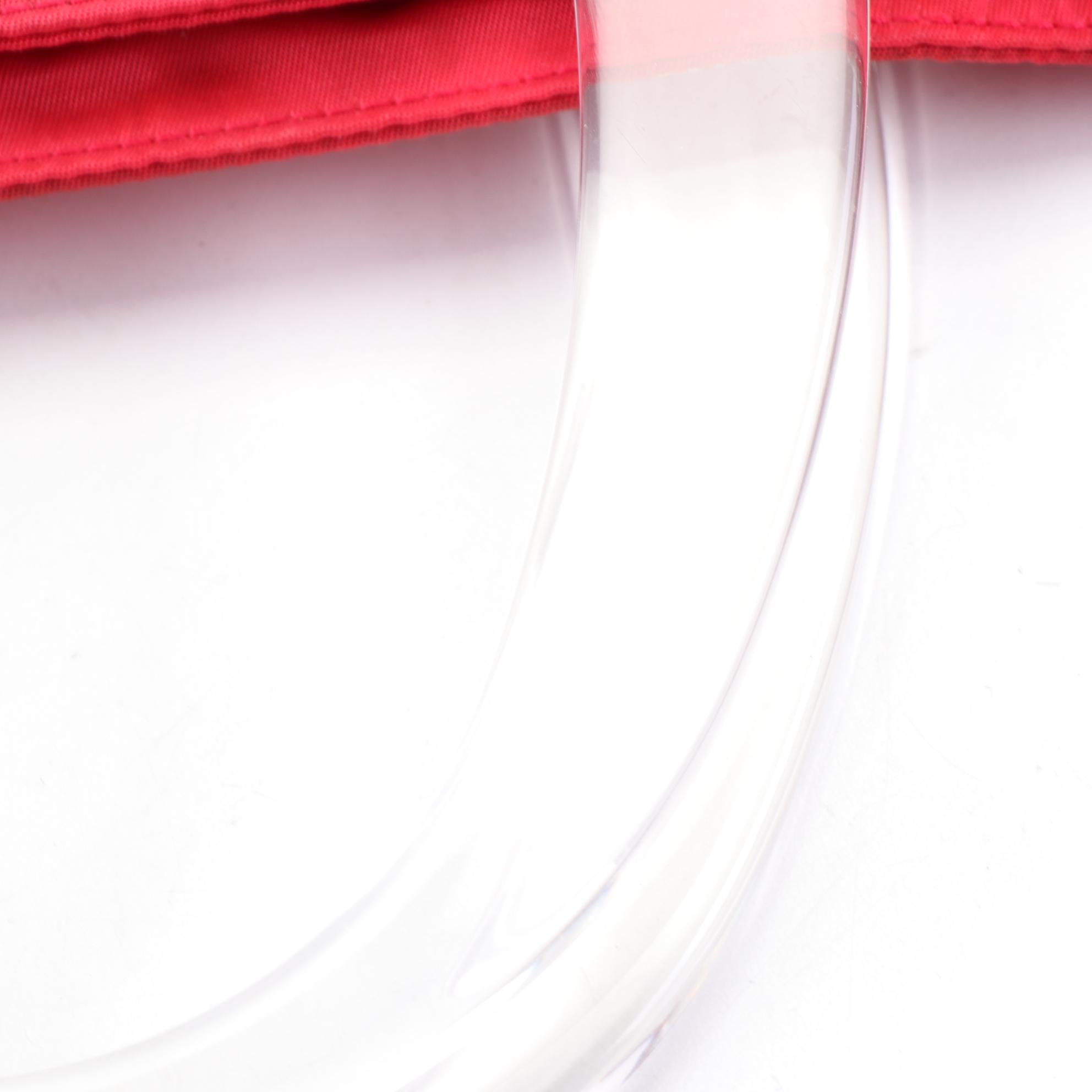 Prada Hand Bag in Vermiglio Tessuto Nylon with Clear Lucite Handles