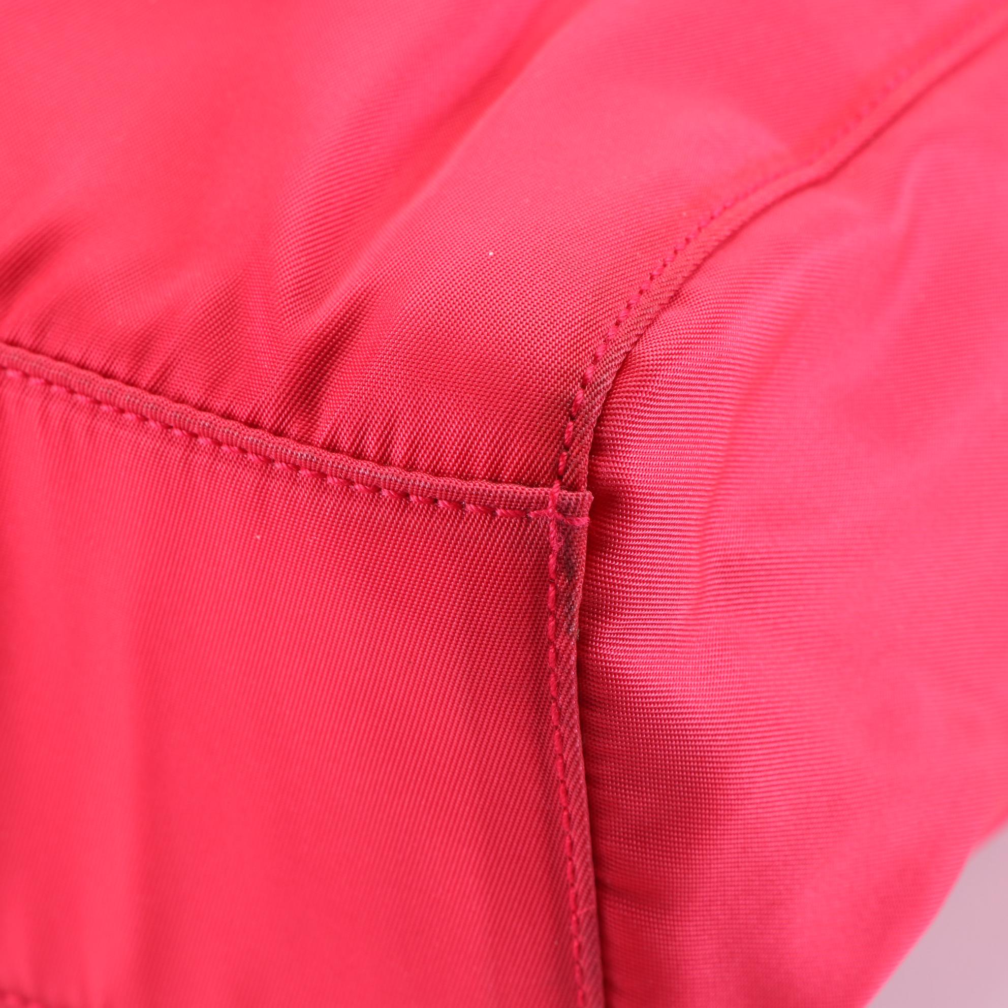 Prada Hand Bag in Vermiglio Tessuto Nylon with Clear Lucite Handles