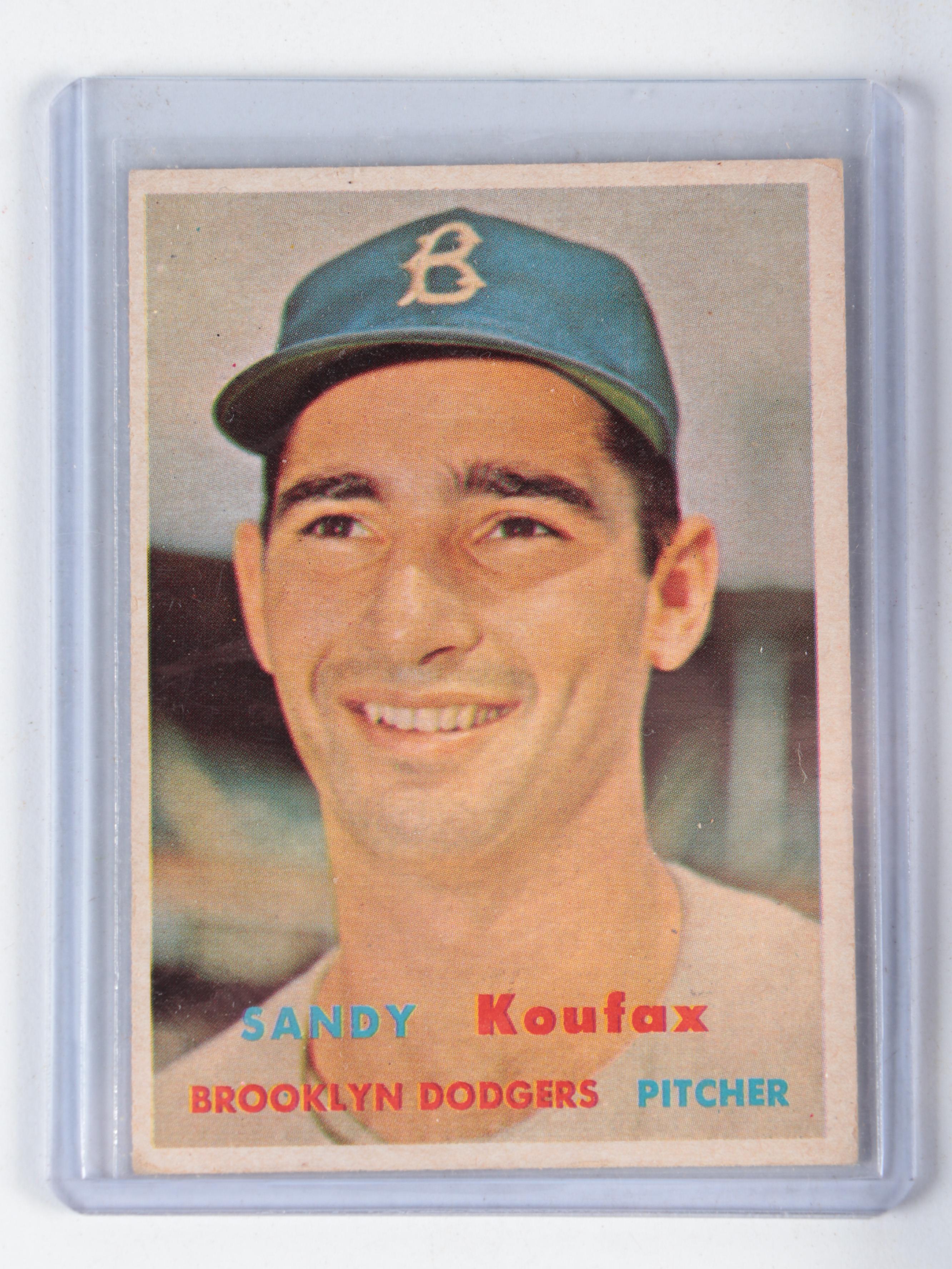 1957 Topps Baseball Cards with Mickey Mantle, Yogi Berra and Sandy Koufax