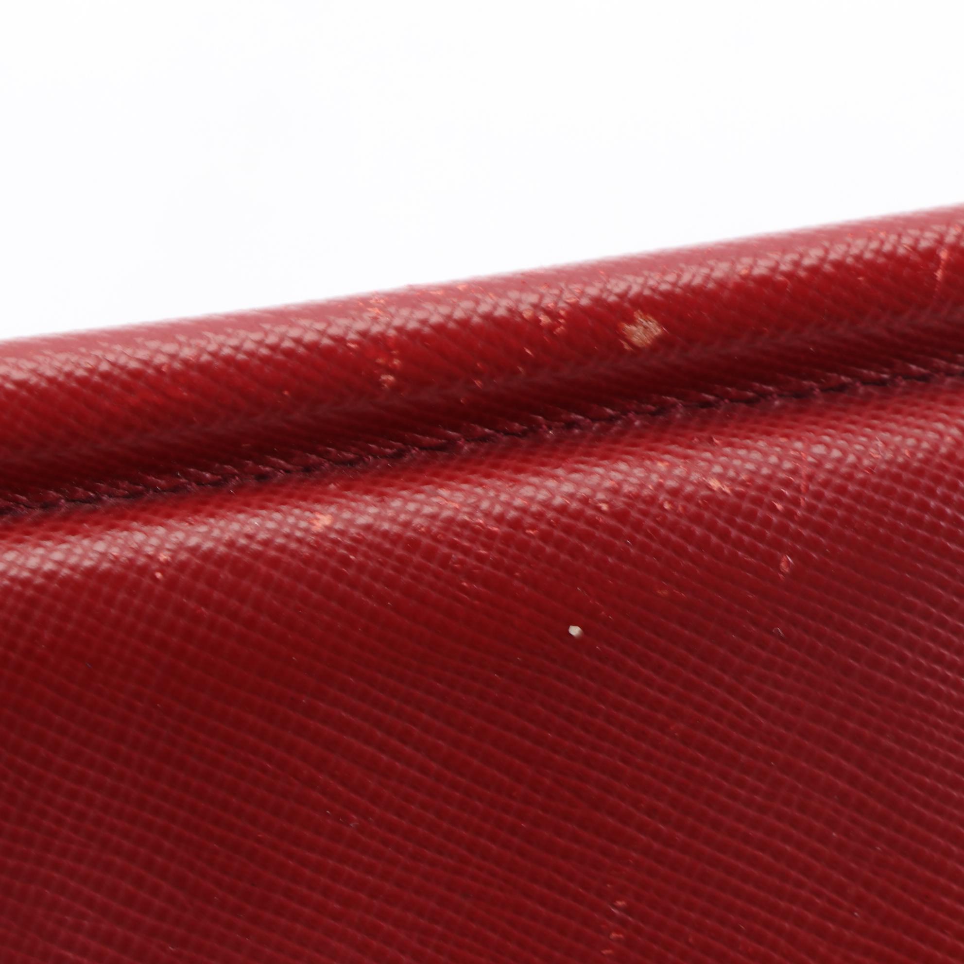 Prada Money Clip Bifold Wallet in Red Saffiano Lux Leather