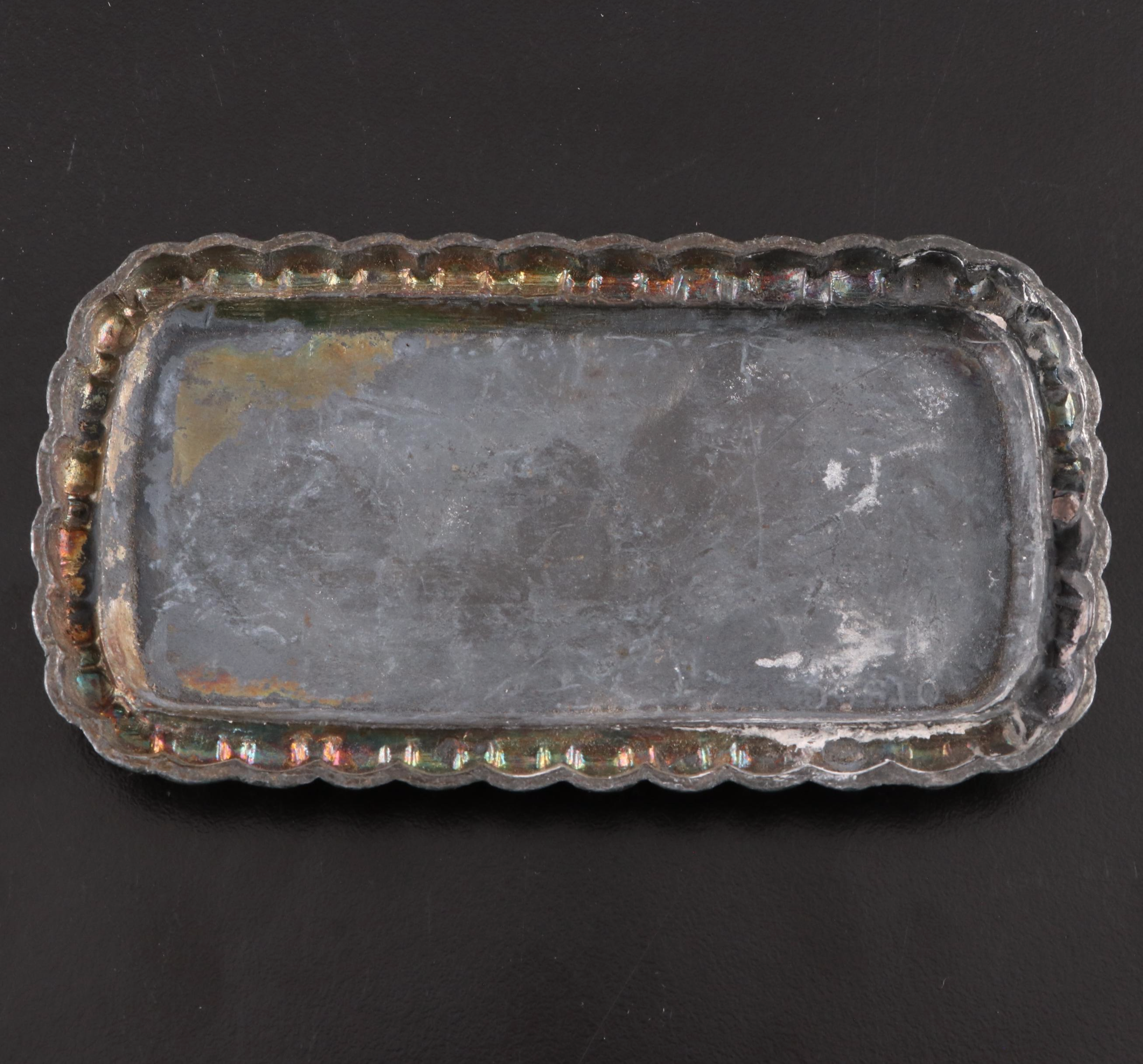 Victorian Engraved "Our Darling" Silver Plate and Metal Casket Plaques