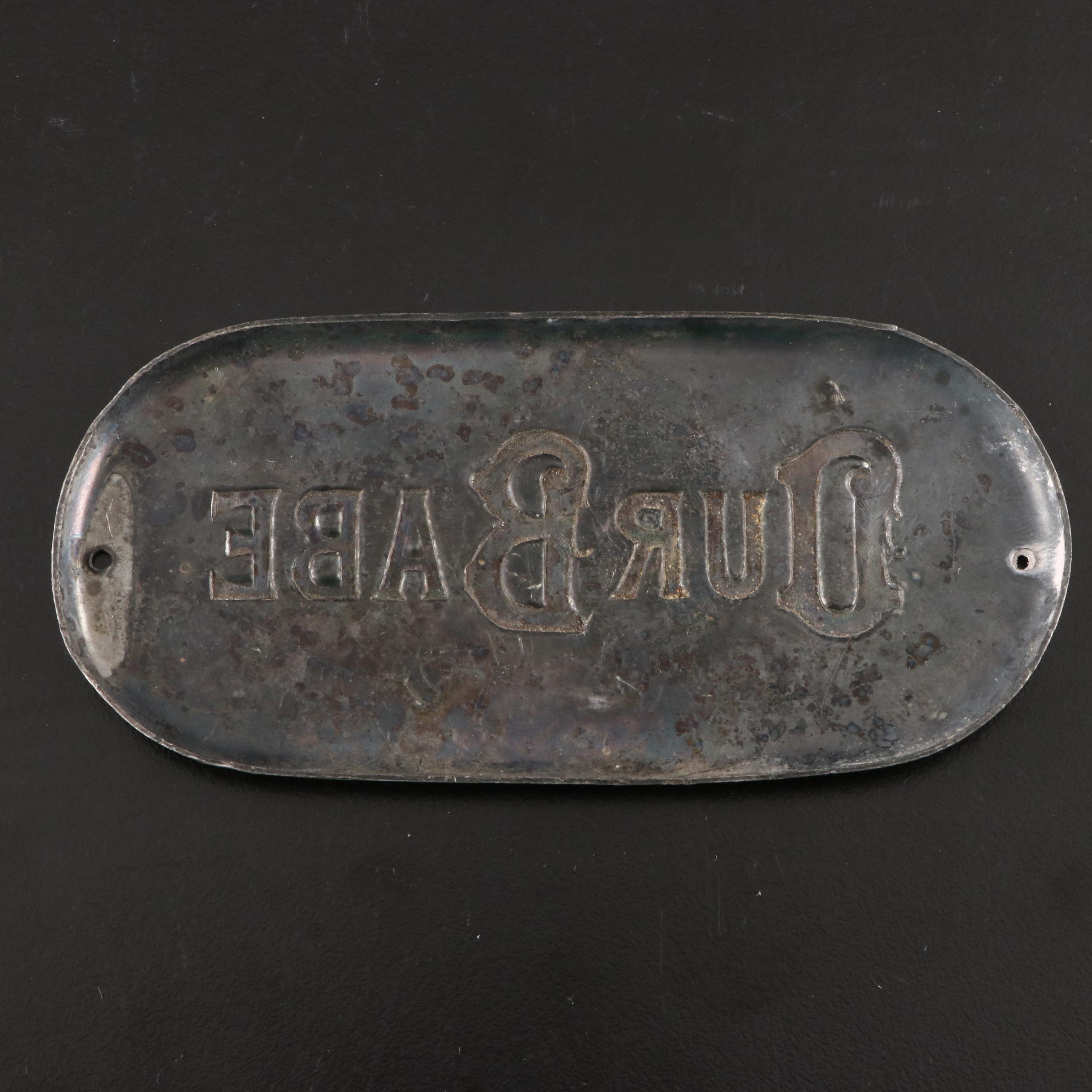 Victorian Engraved "Our Darling" Silver Plate and Metal Casket Plaques