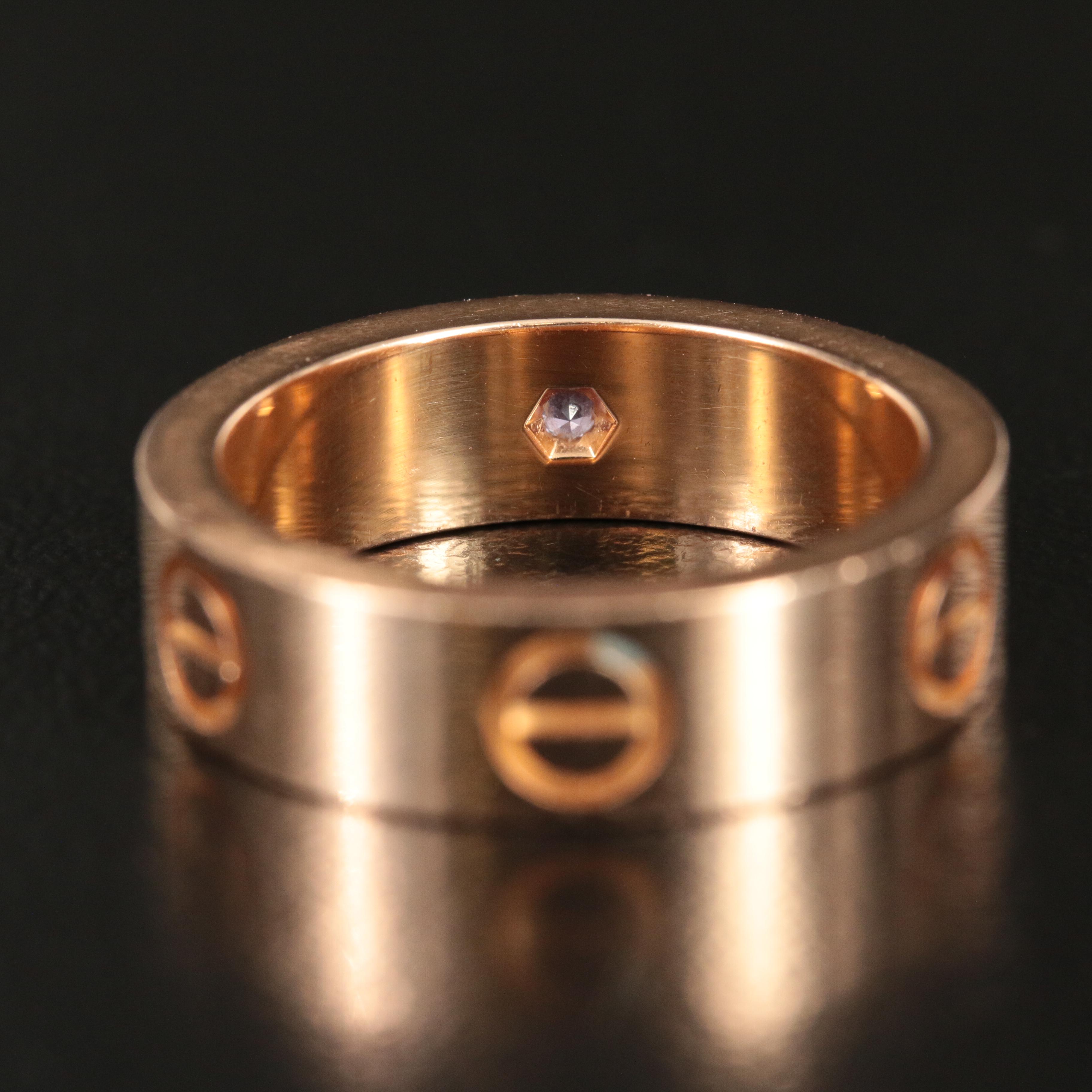 Cartier "LOVE" 18K Rose Gold Pink Sapphire Ring