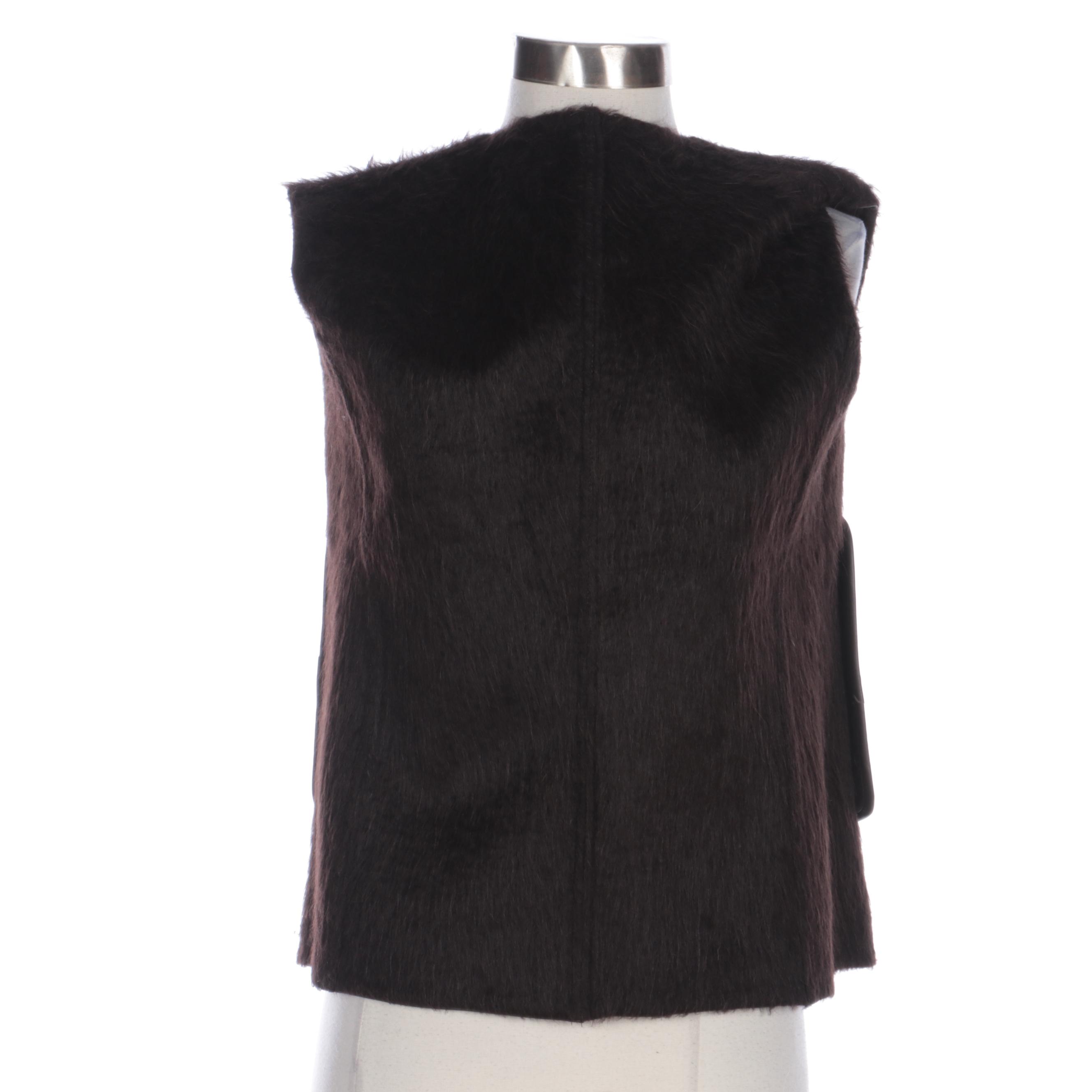 Max Mara Lambskin Leather Vest Lined with Wool and Alpaca