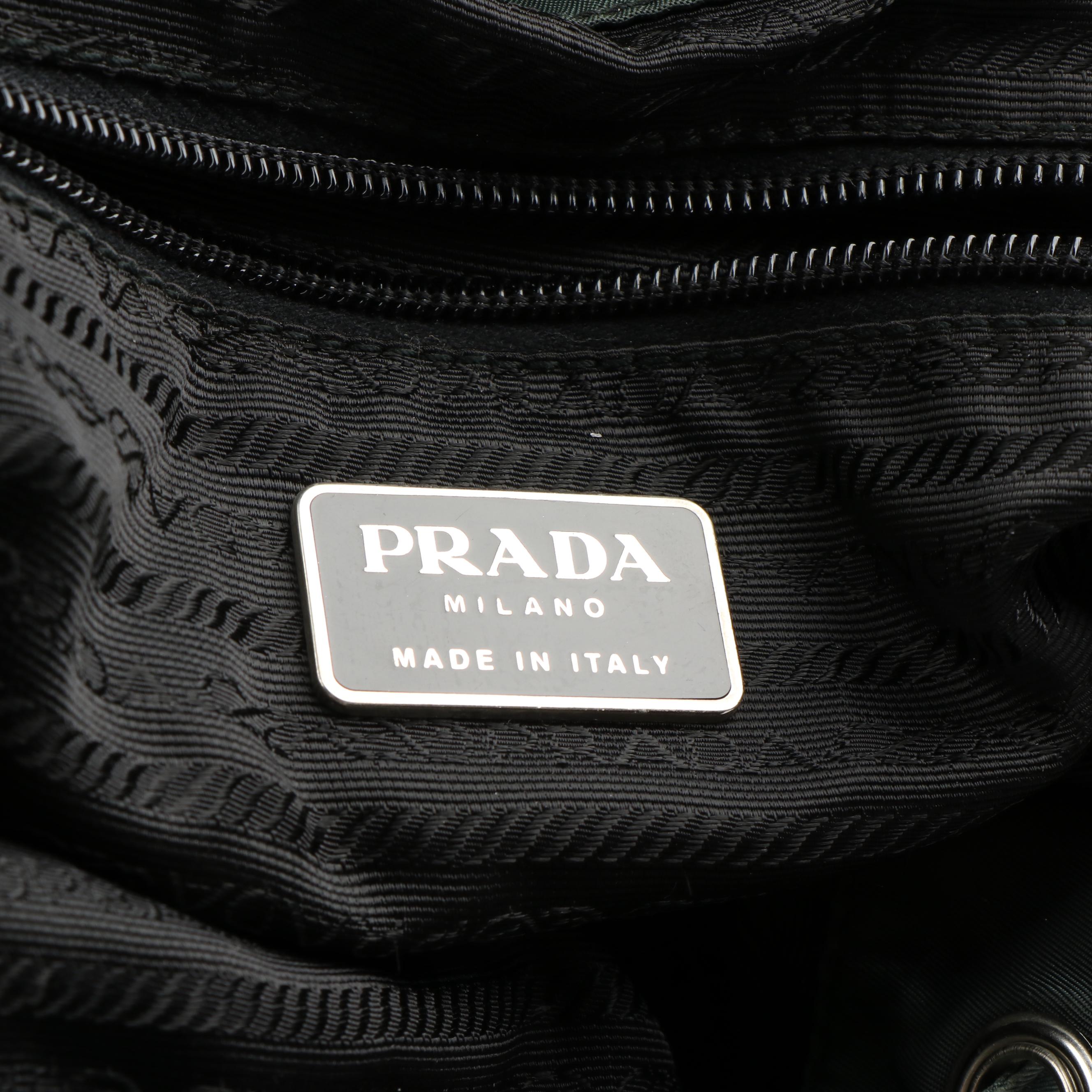 Vintage Prada Drawstring Backpack in Green Tessuto Nylon