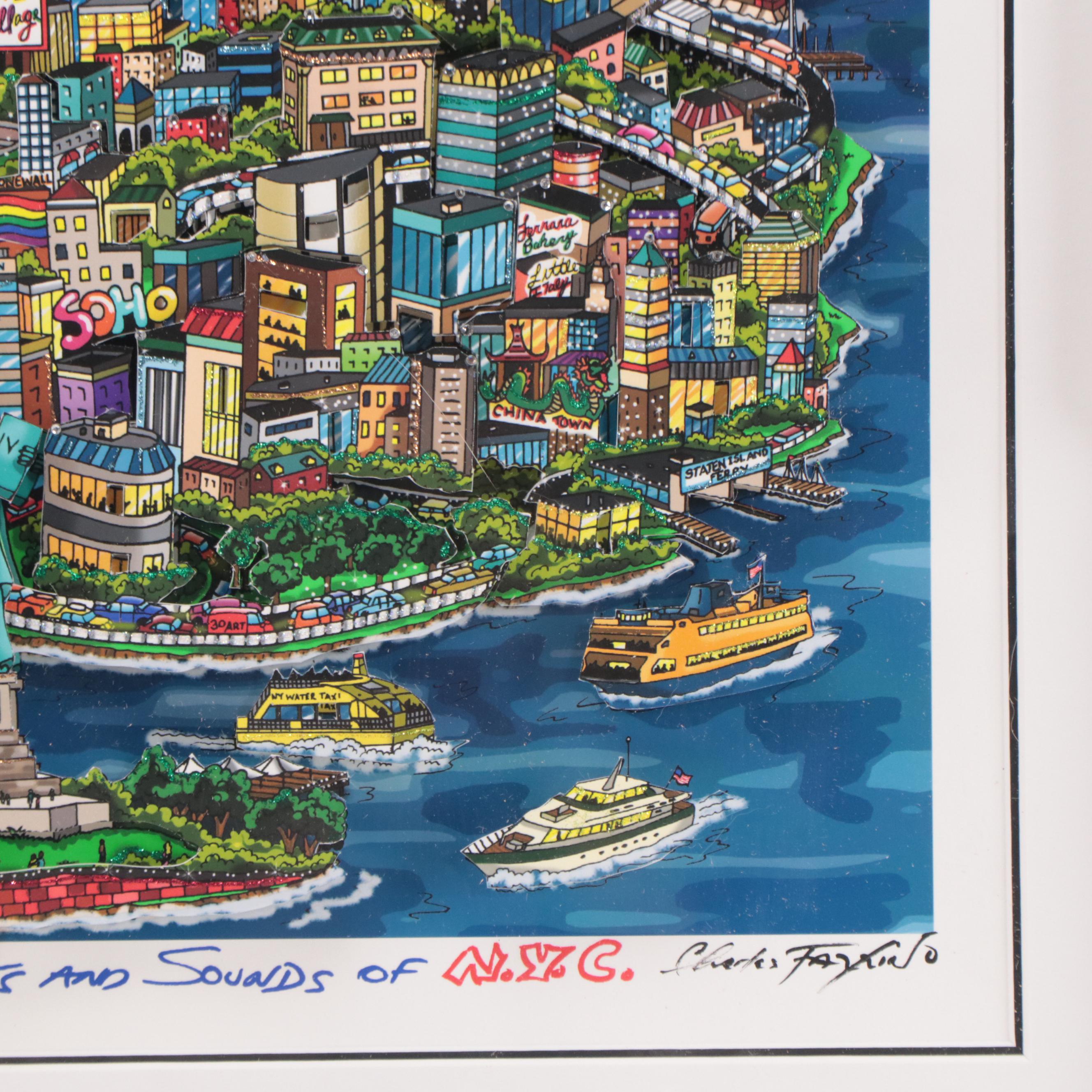 Charles Fazzino Embellished Dimensional Giclée of New York City, 2017