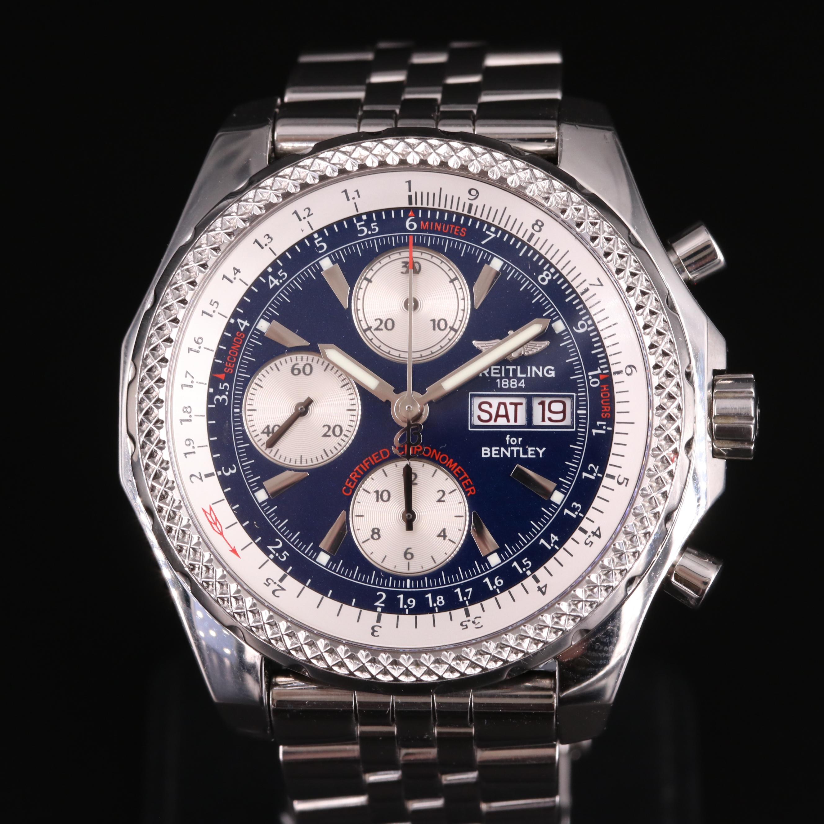 Breitling Bentley GT Chronograph 45MM Blue Steel Automatic Watch