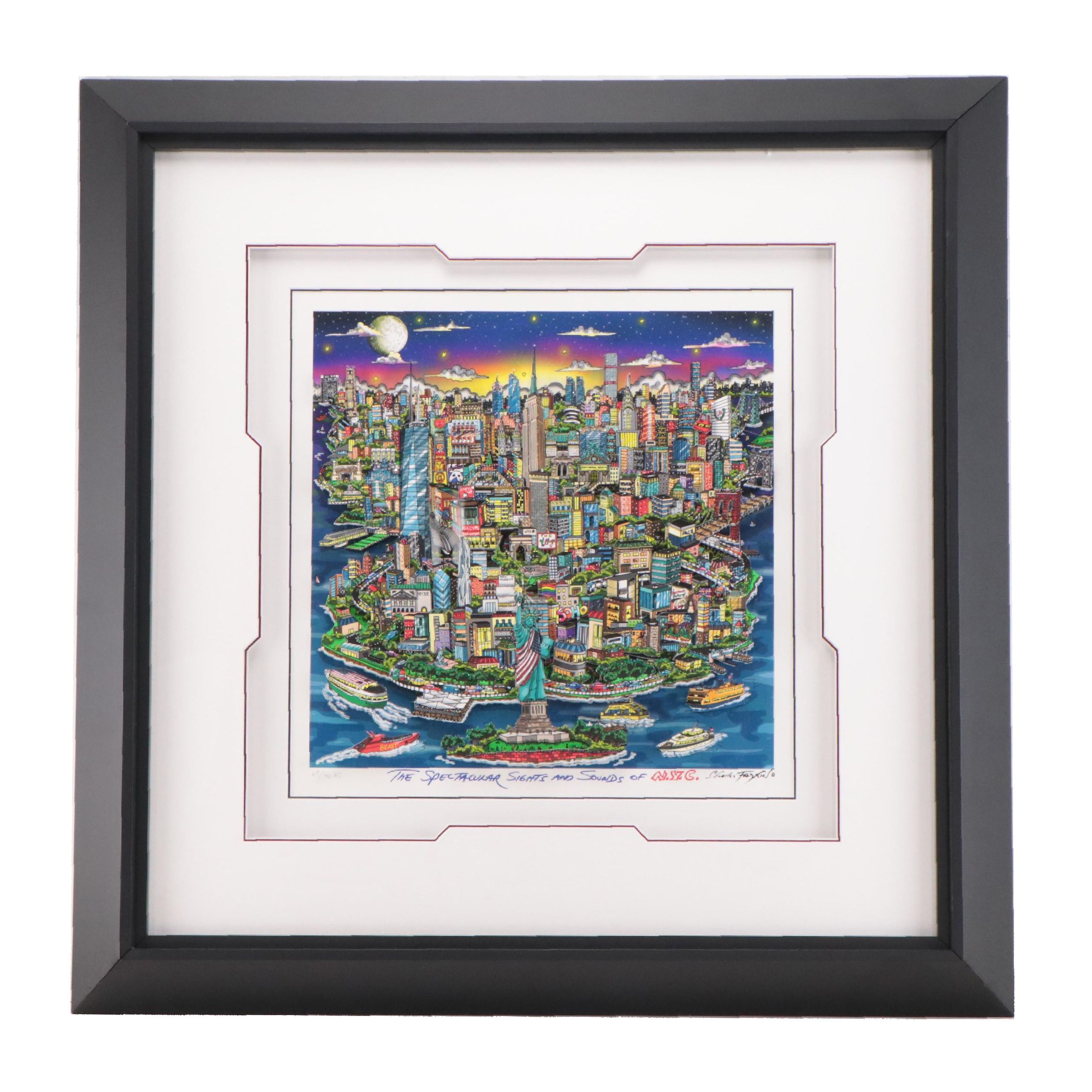 Charles Fazzino Embellished Dimensional Giclée of New York City, 2017
