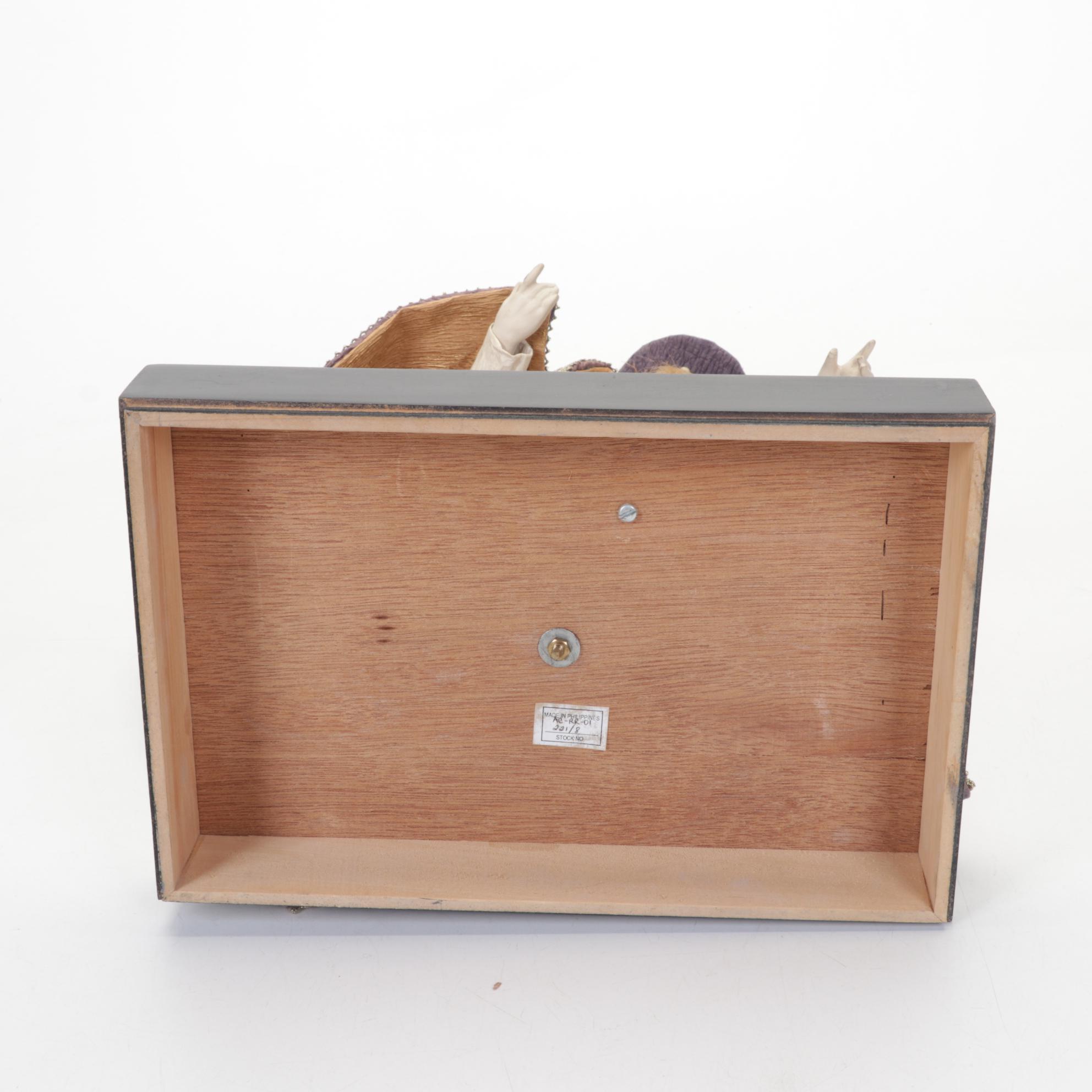 Pair of Brass Candelabra, King James Statue, and Wooden Pedestal Book Stand