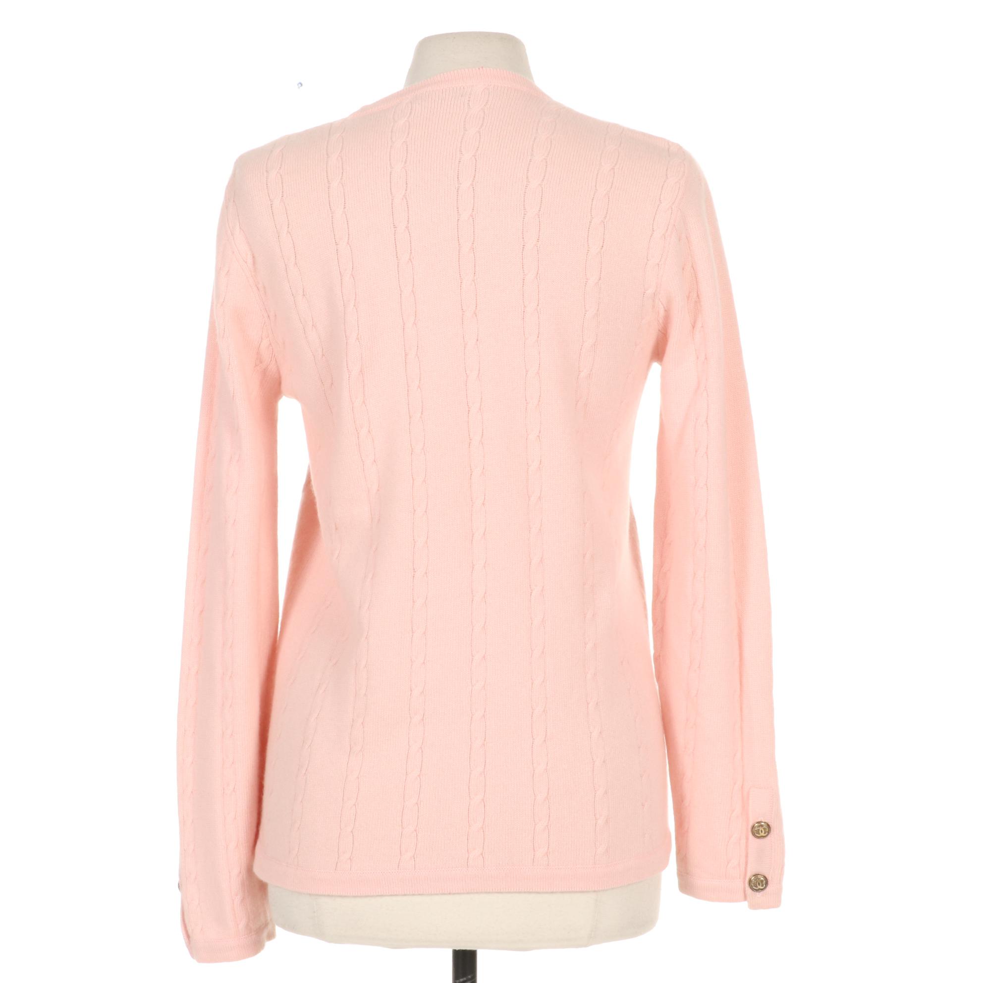 Women's Chanel Pink Cashmere Cardigan