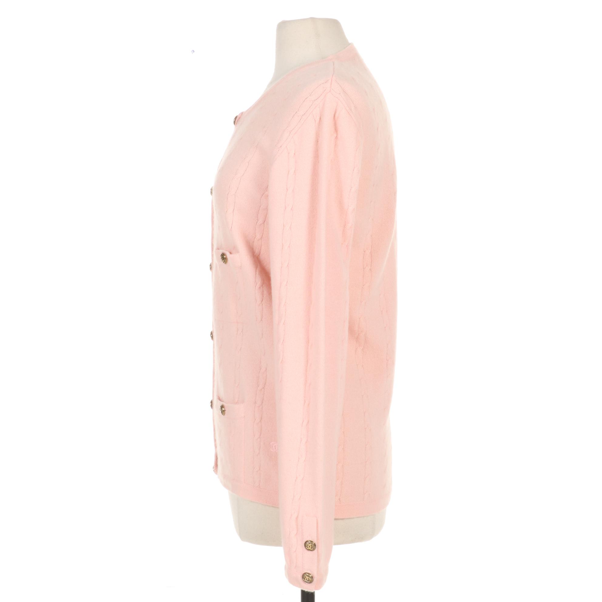 Women's Chanel Pink Cashmere Cardigan