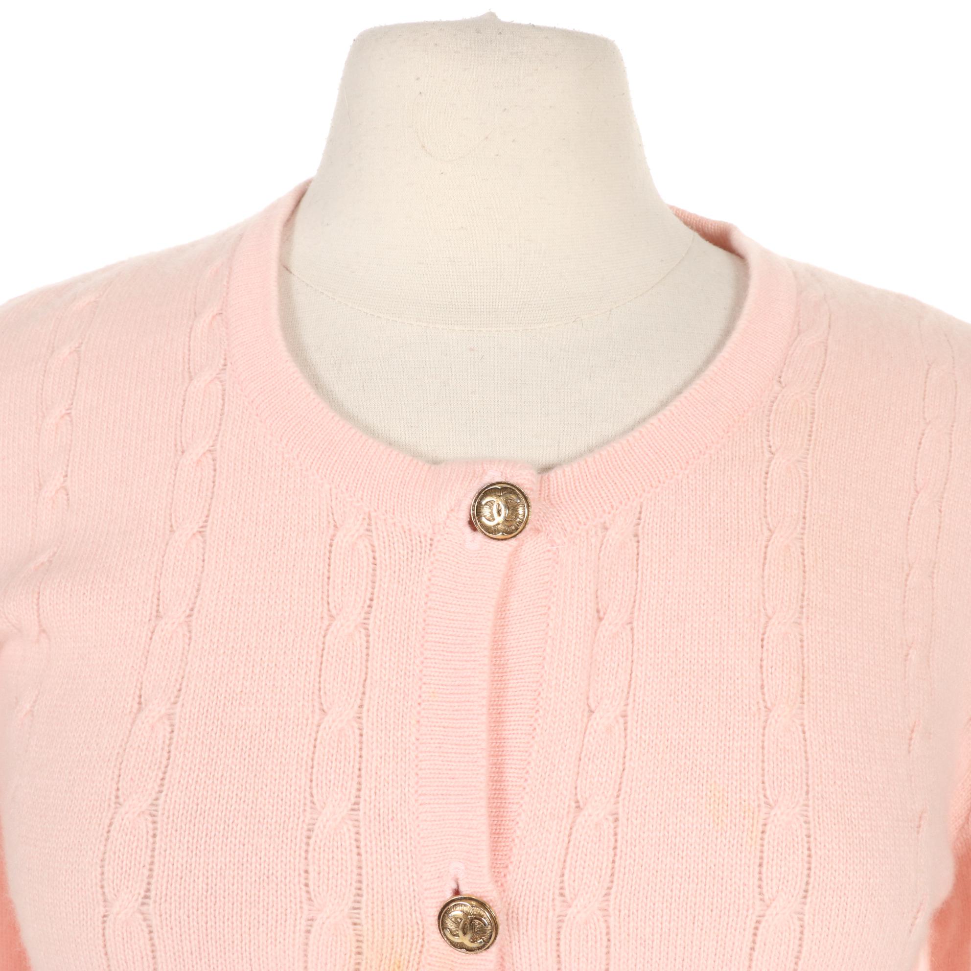Women's Chanel Pink Cashmere Cardigan