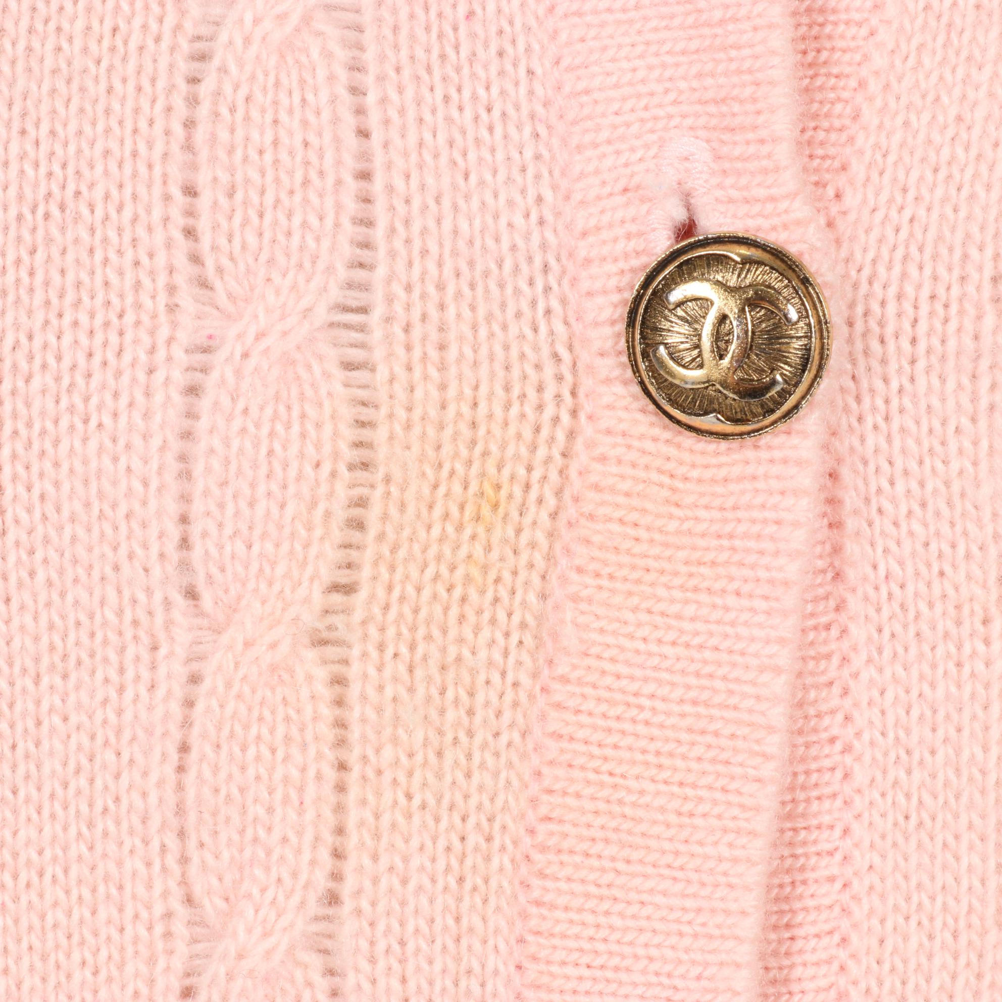 Women's Chanel Pink Cashmere Cardigan