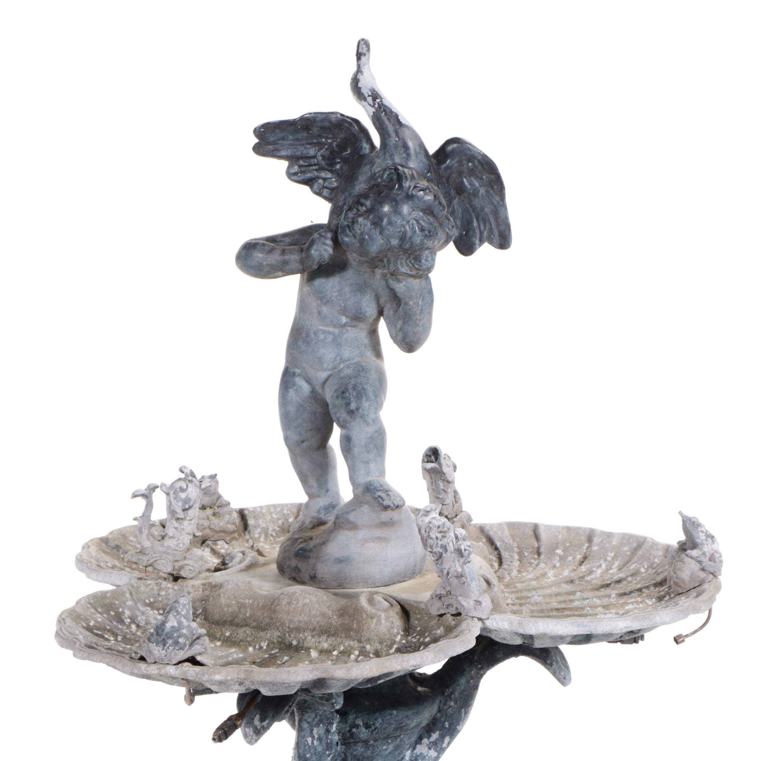 J.W. Fiske & Co. Neoclassical Style Cast Metal Outdoor Fountain