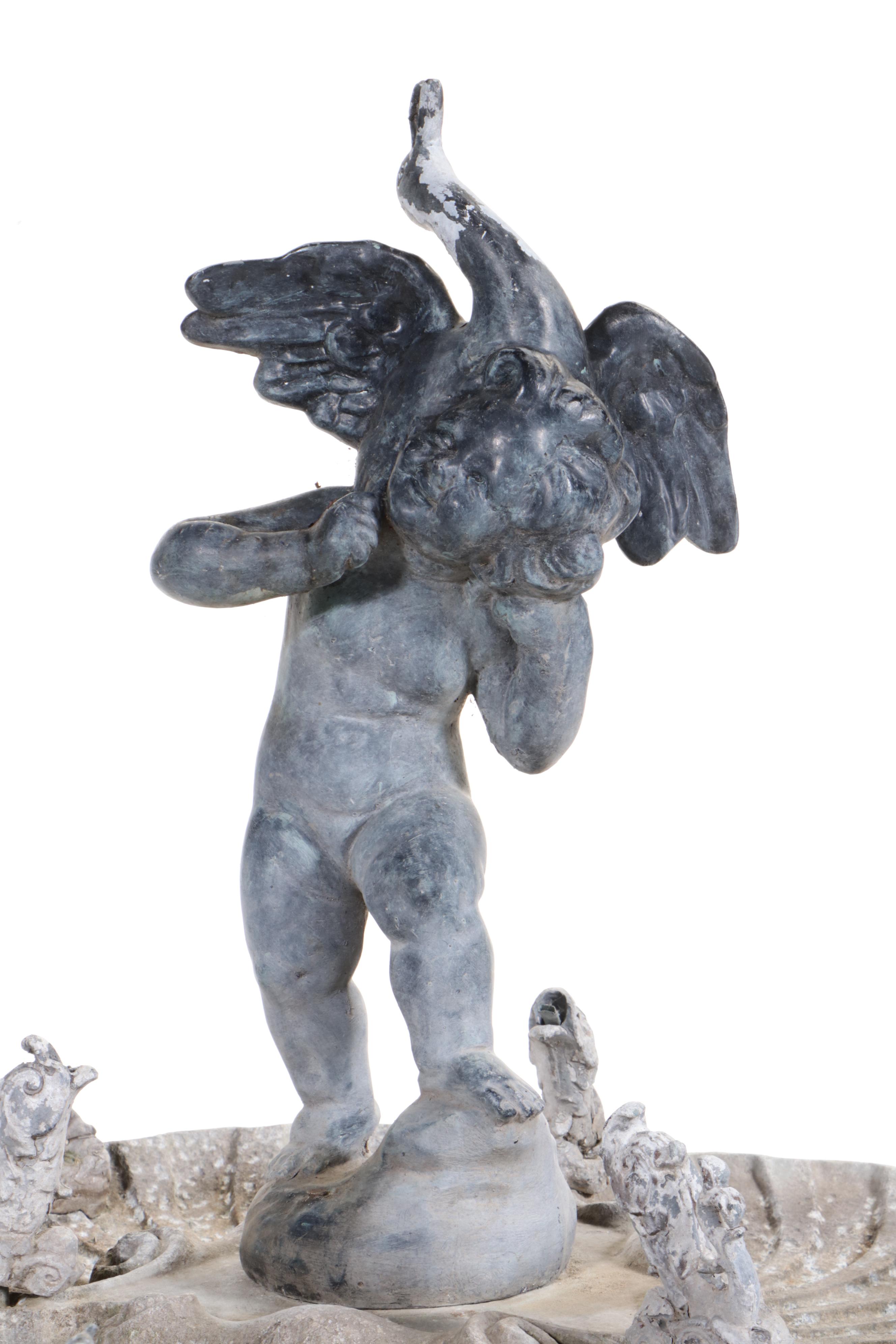 J.W. Fiske & Co. Neoclassical Style Cast Metal Outdoor Fountain