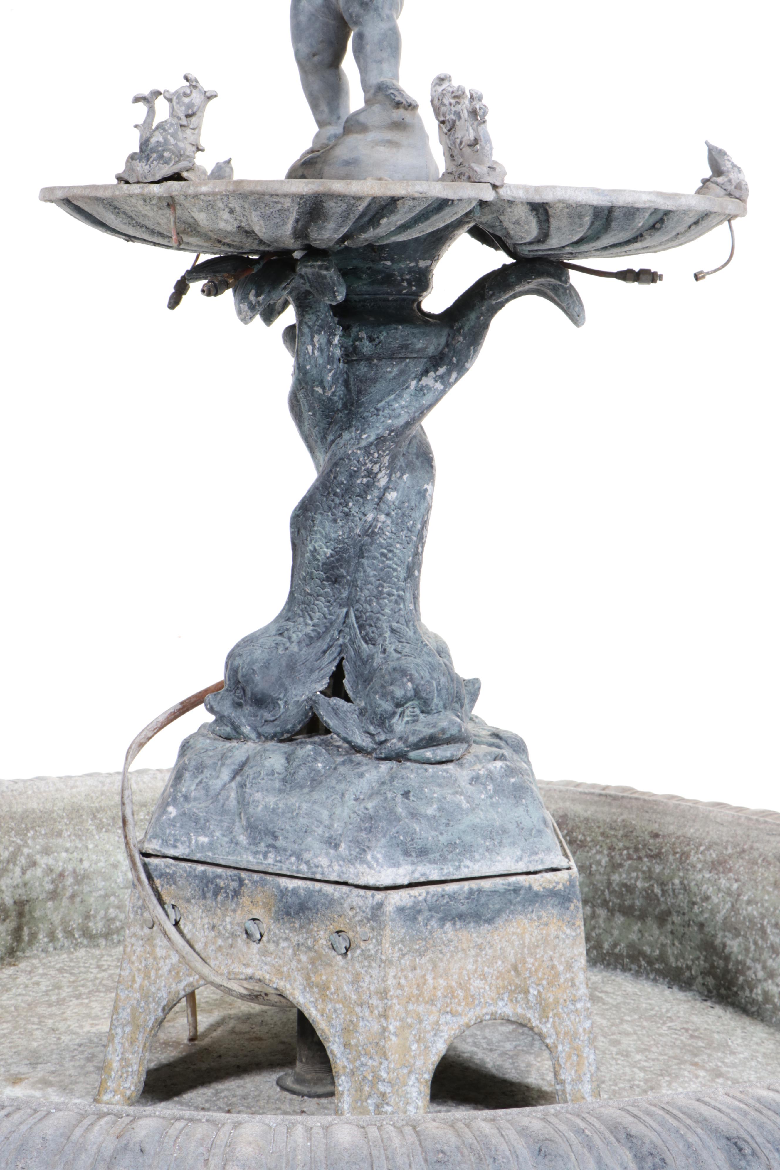 J.W. Fiske & Co. Neoclassical Style Cast Metal Outdoor Fountain