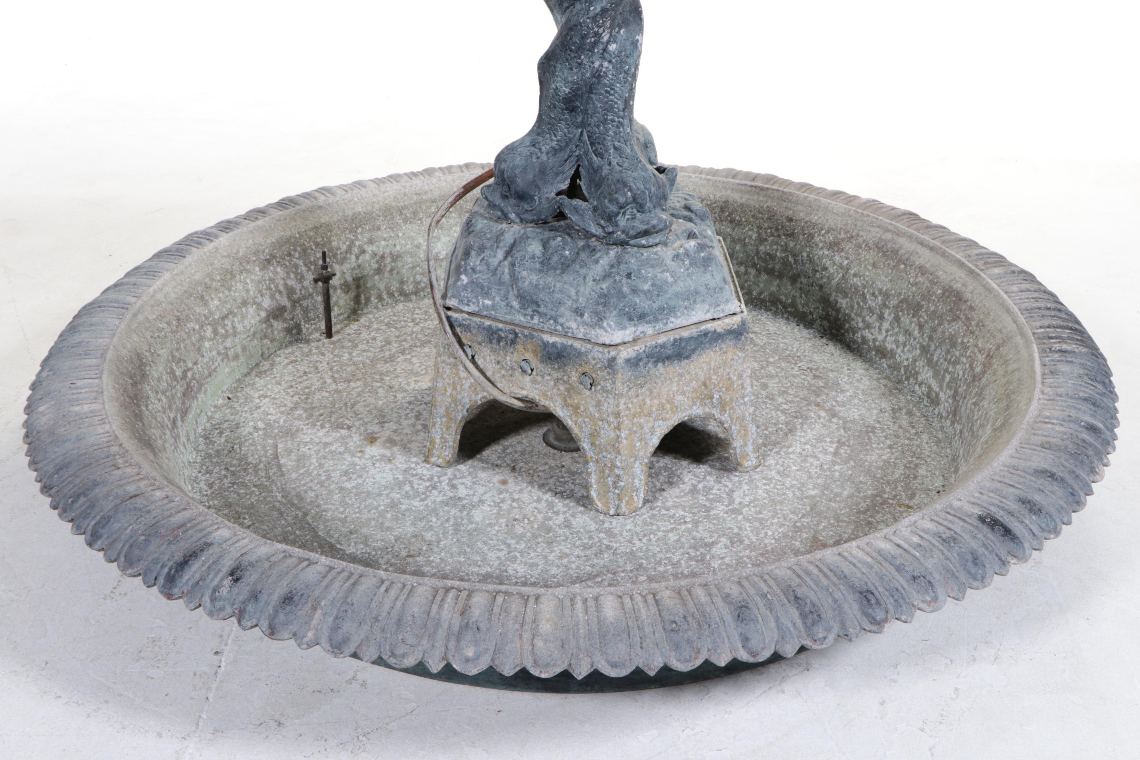 J.W. Fiske & Co. Neoclassical Style Cast Metal Outdoor Fountain