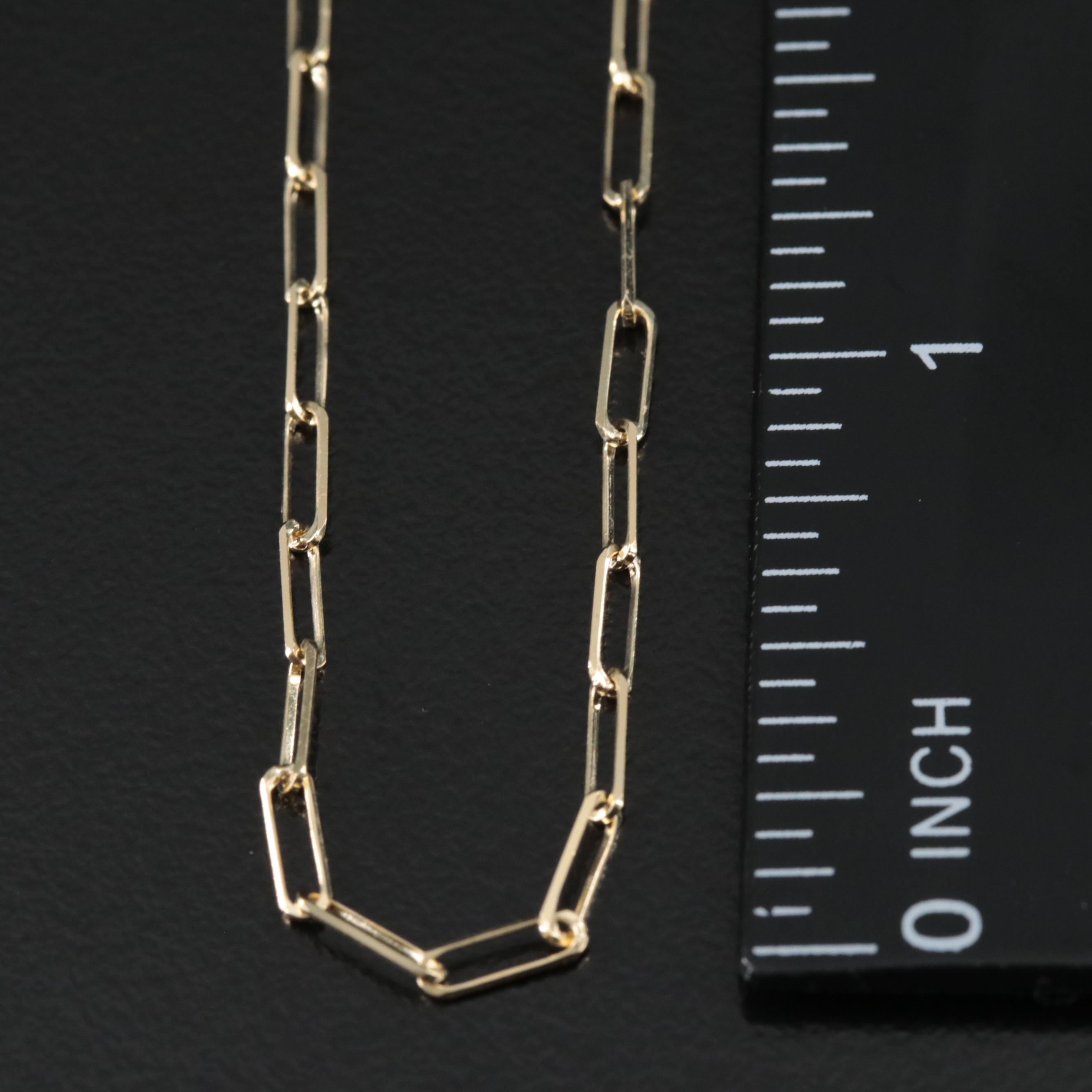 14K Paper Clip Chain Necklace EBTH