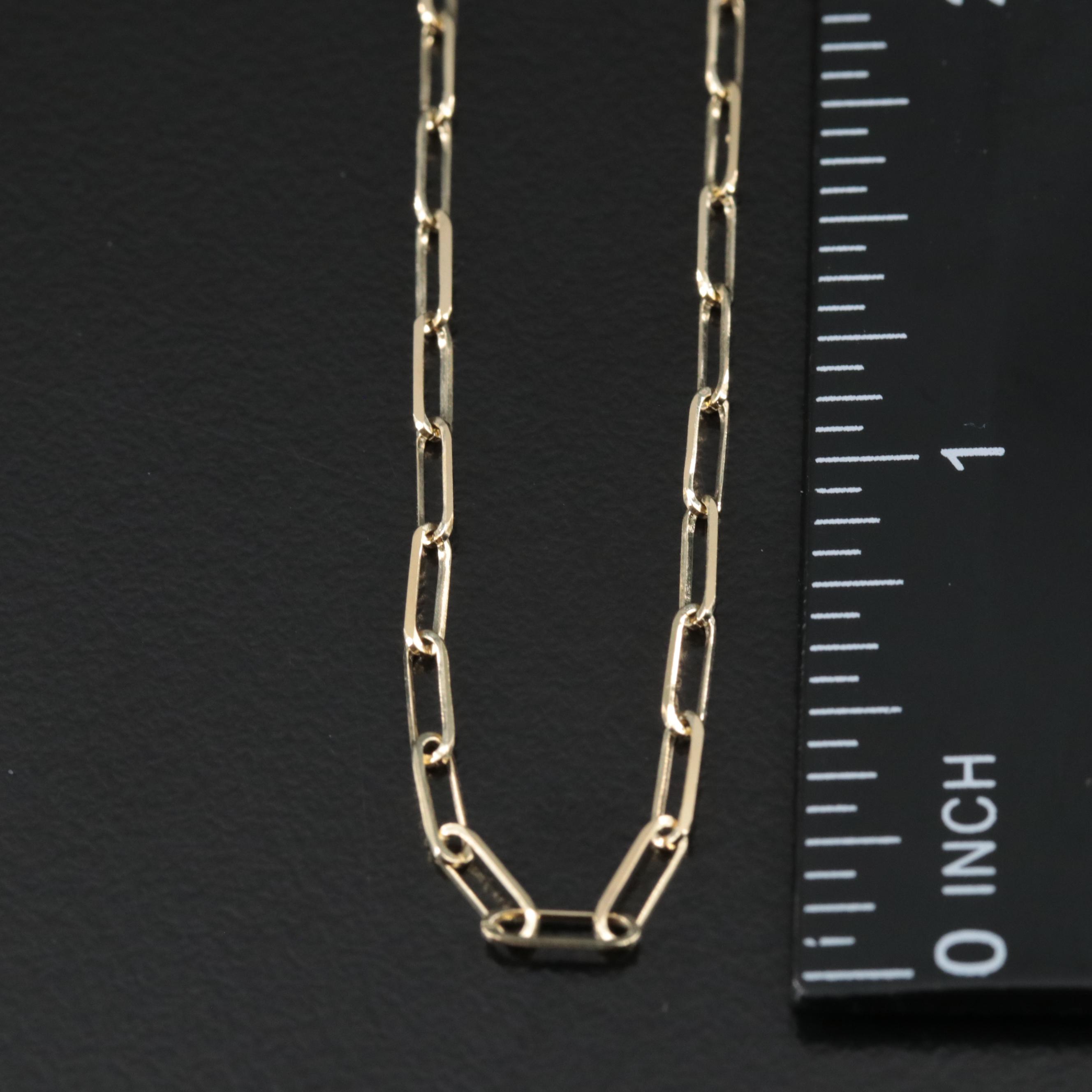 14K Paper Clip Chain Necklace EBTH