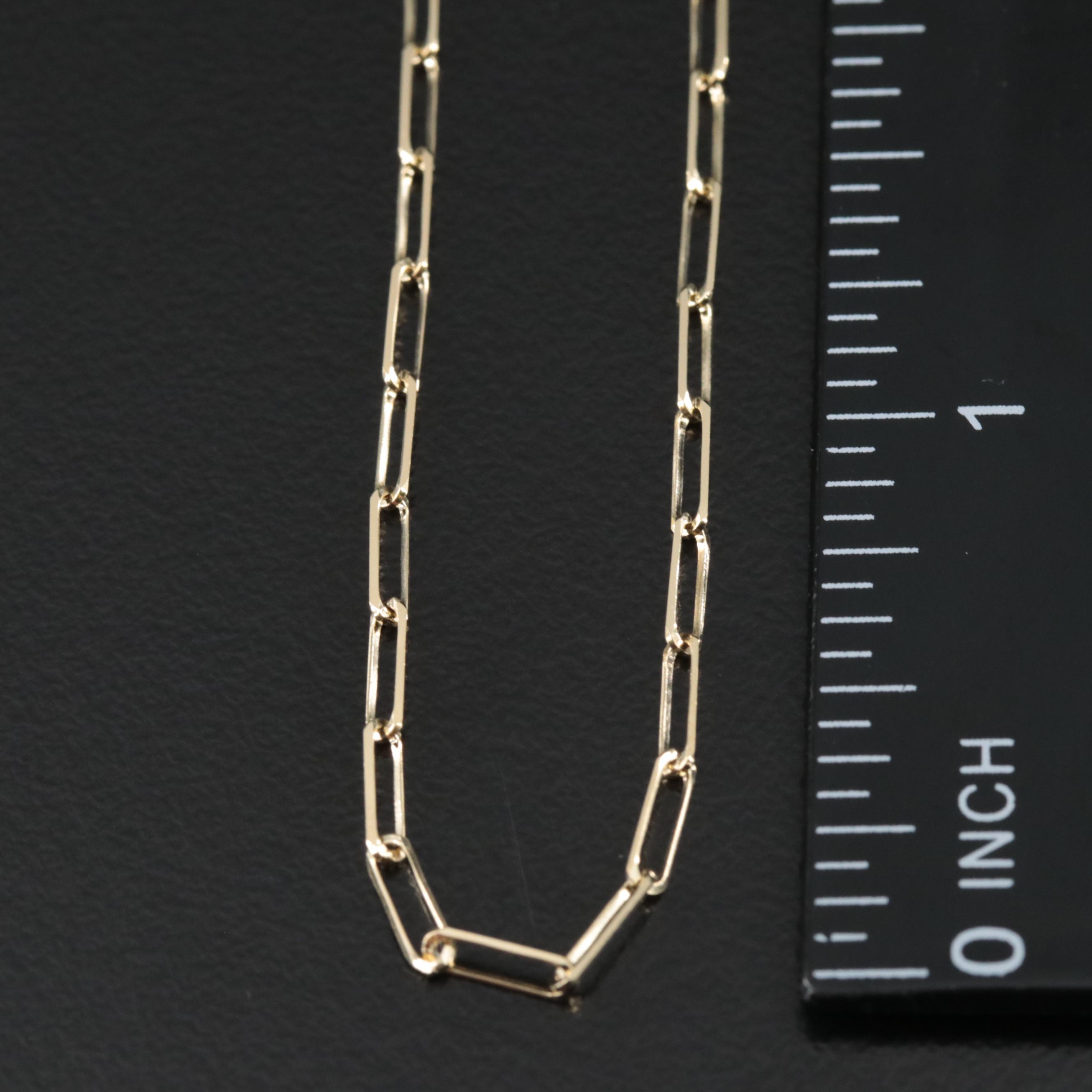 14K Paper Clip Chain Necklace EBTH
