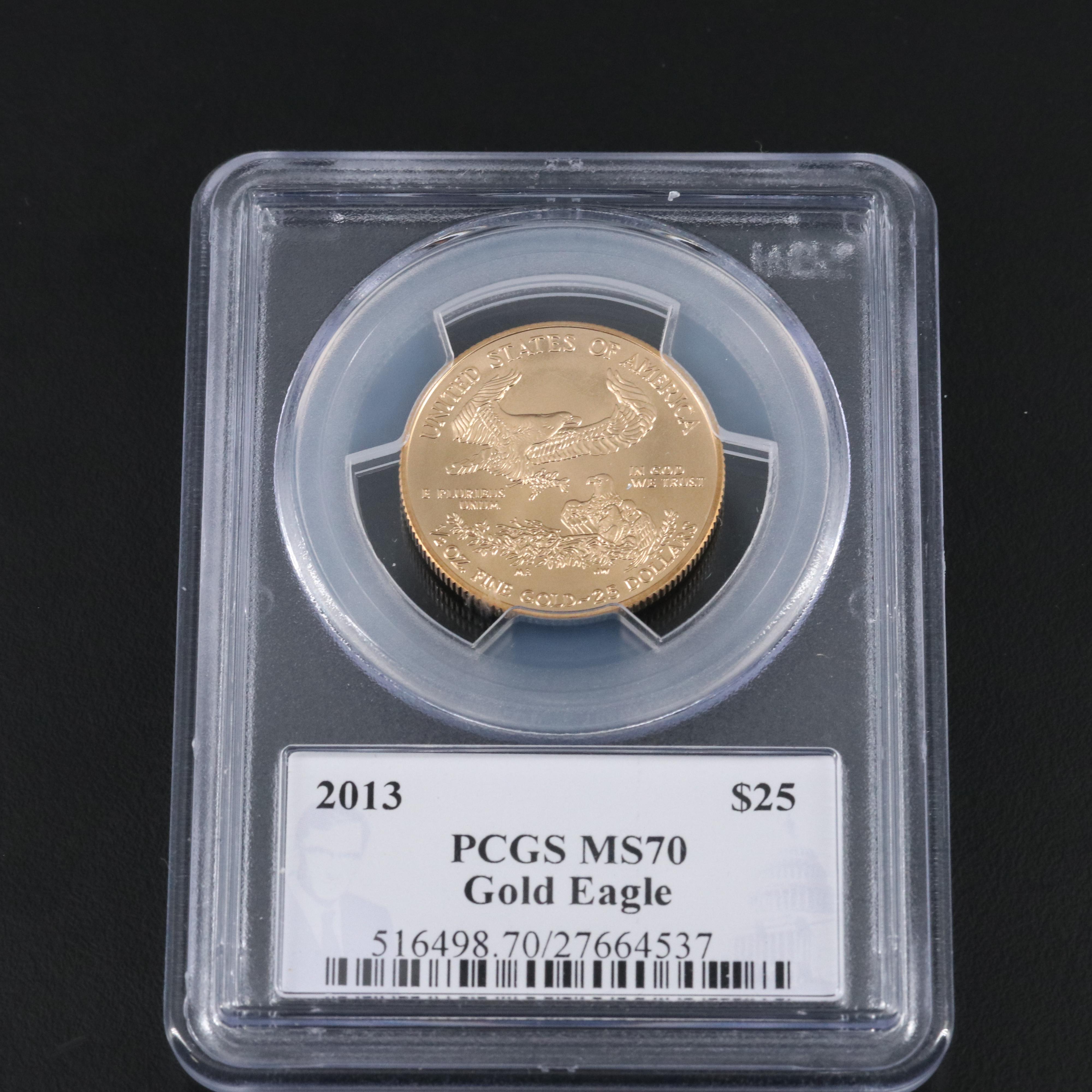 PCGS Graded MS70 Signature Series 2013 $25 Gold American Eagle