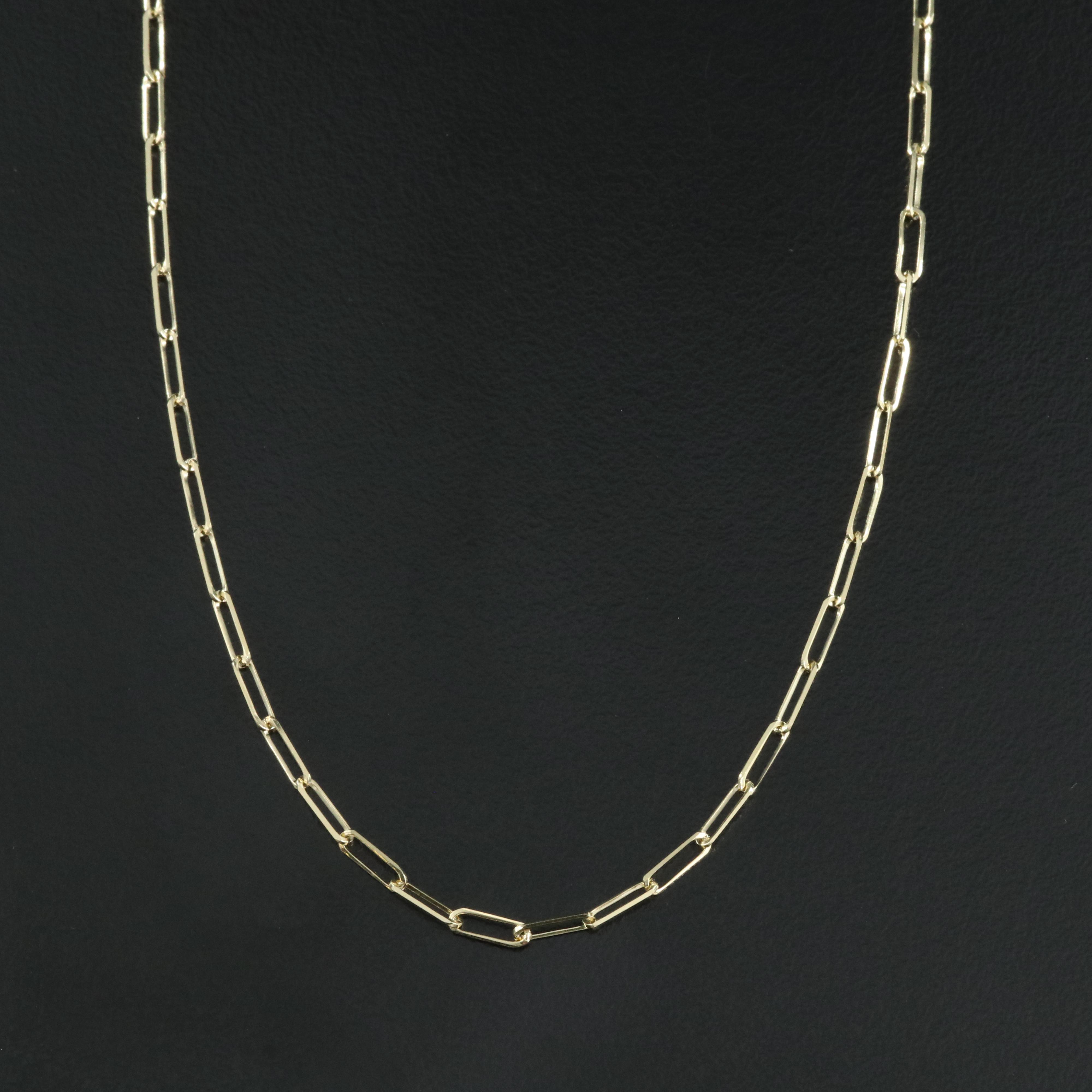 14K Paper Clip Chain Necklace EBTH