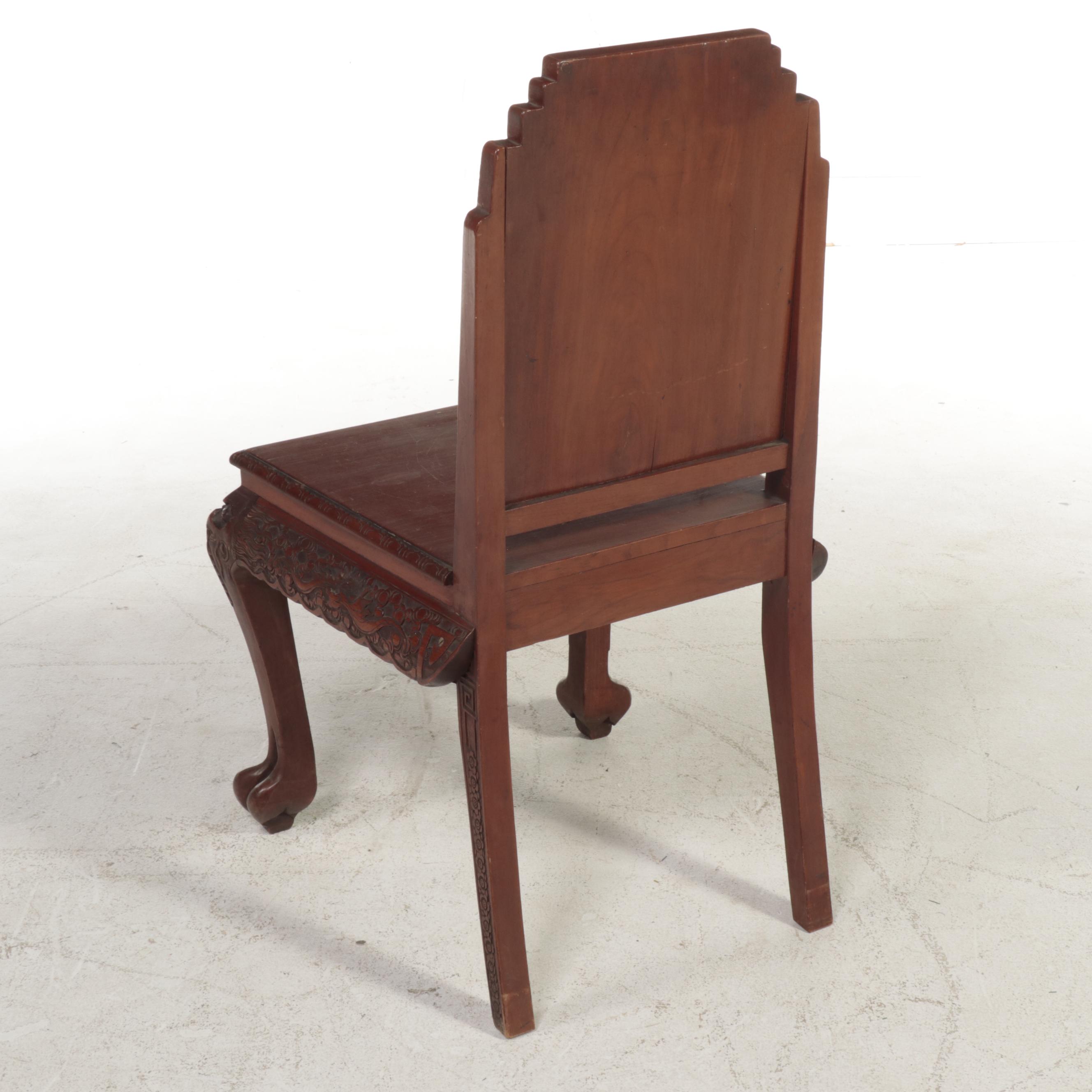 Chinese Carved Hardwood Side Chair