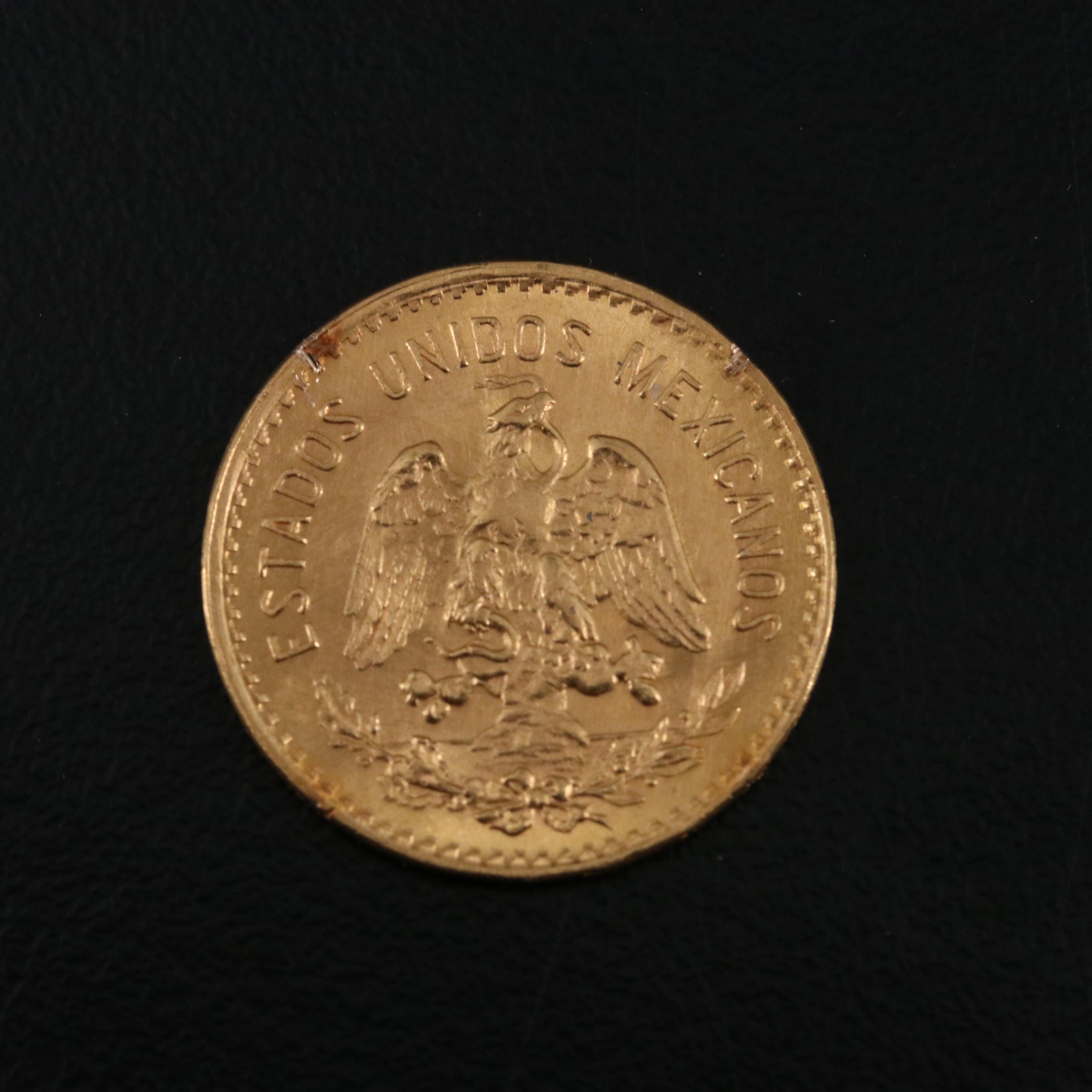 1955 Mexican Cinco Pesos Gold Coin