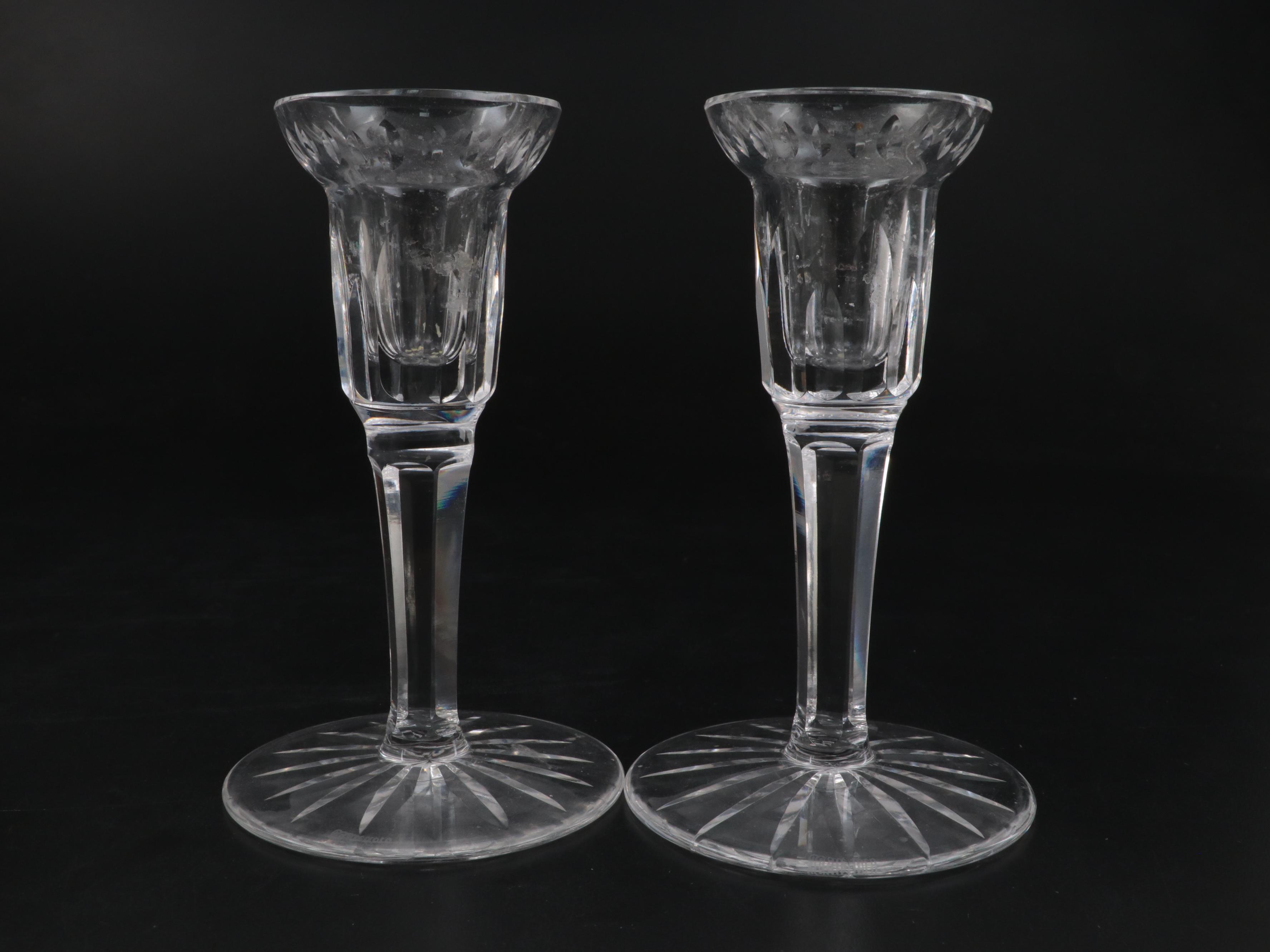 Waterford Crystal Flower Vase, Bud Vase and Candle Holders