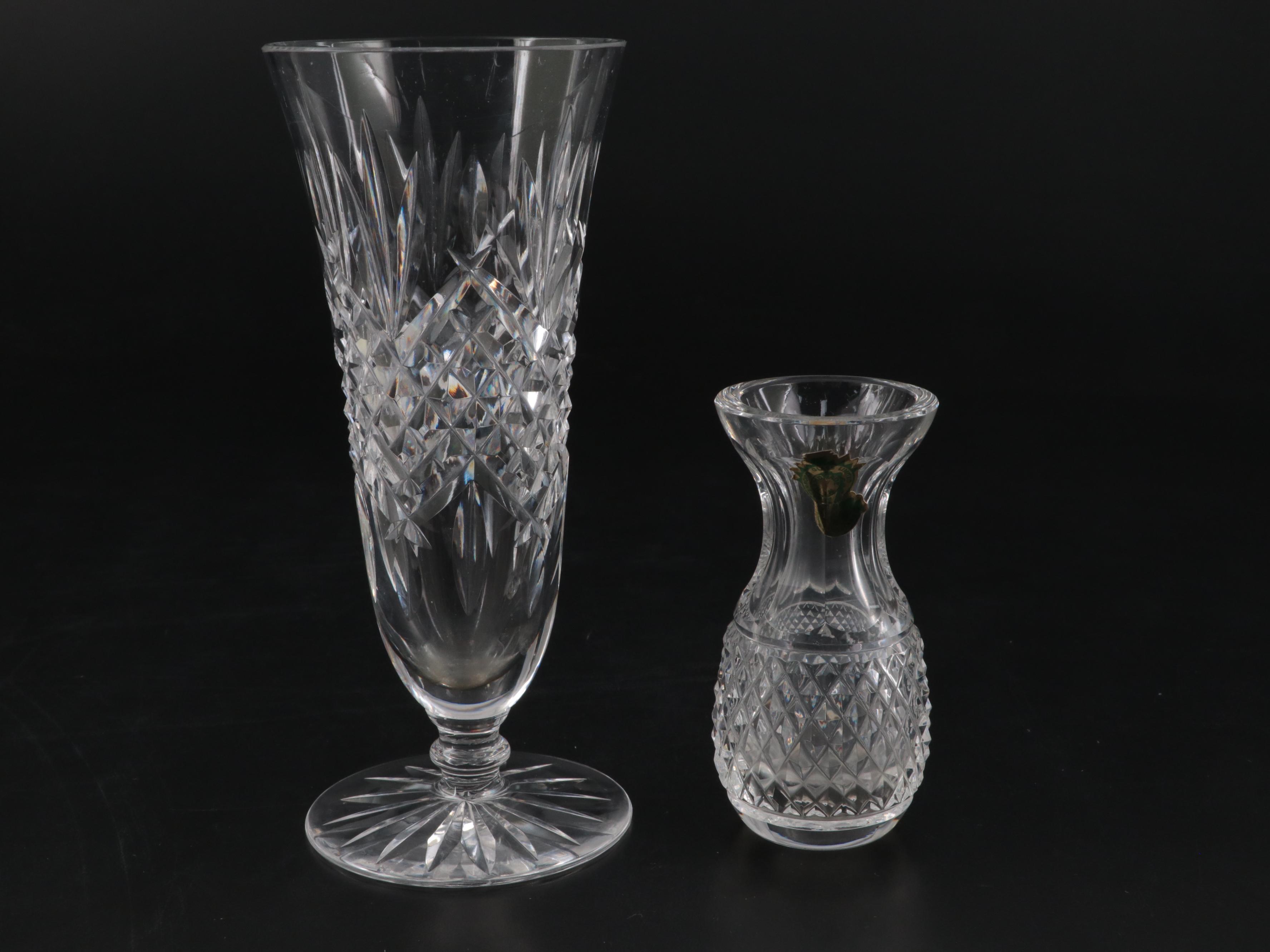 Waterford Crystal Flower Vase, Bud Vase and Candle Holders