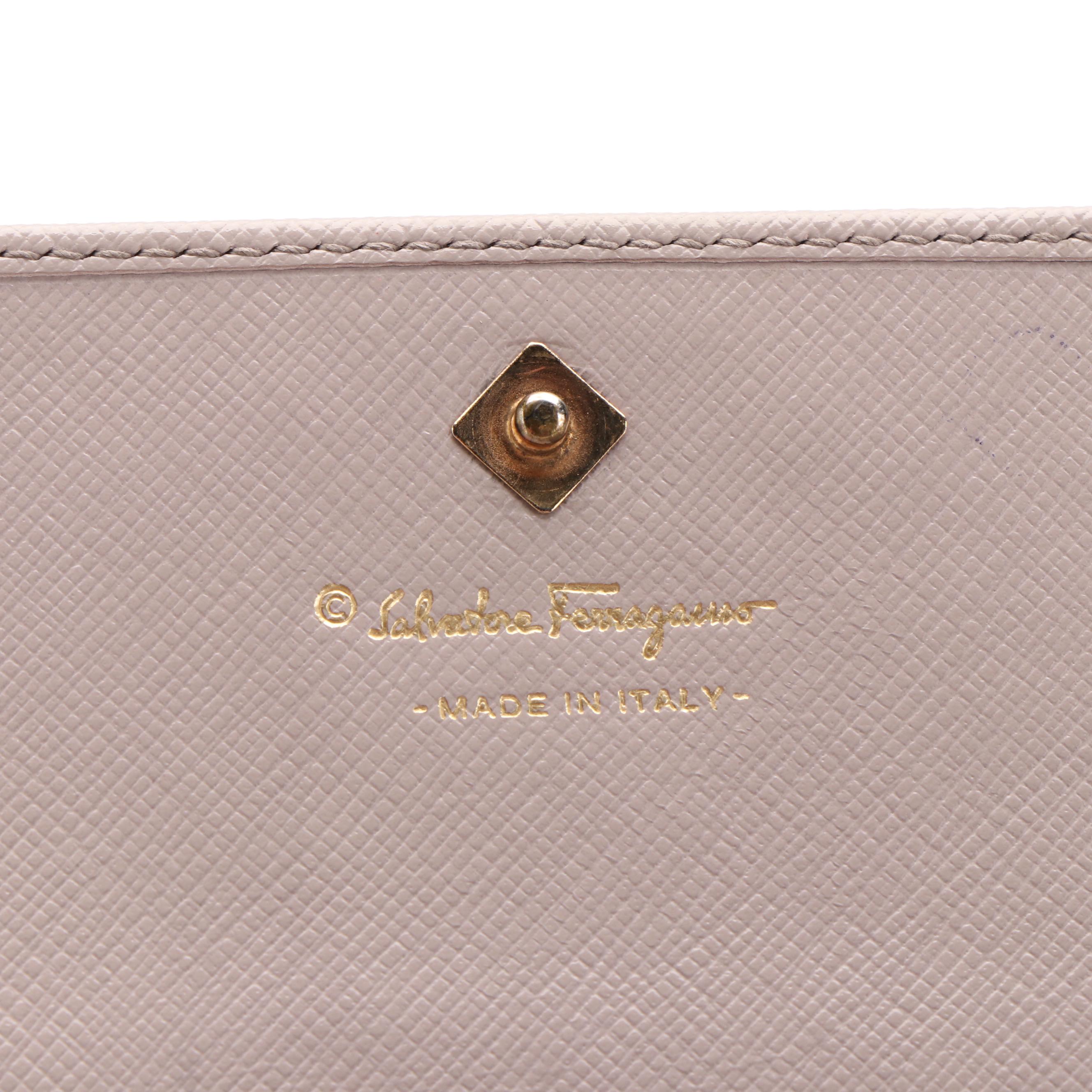 Salvatore Ferragamo Vara Bow Long Wallet in Saffiano Leather