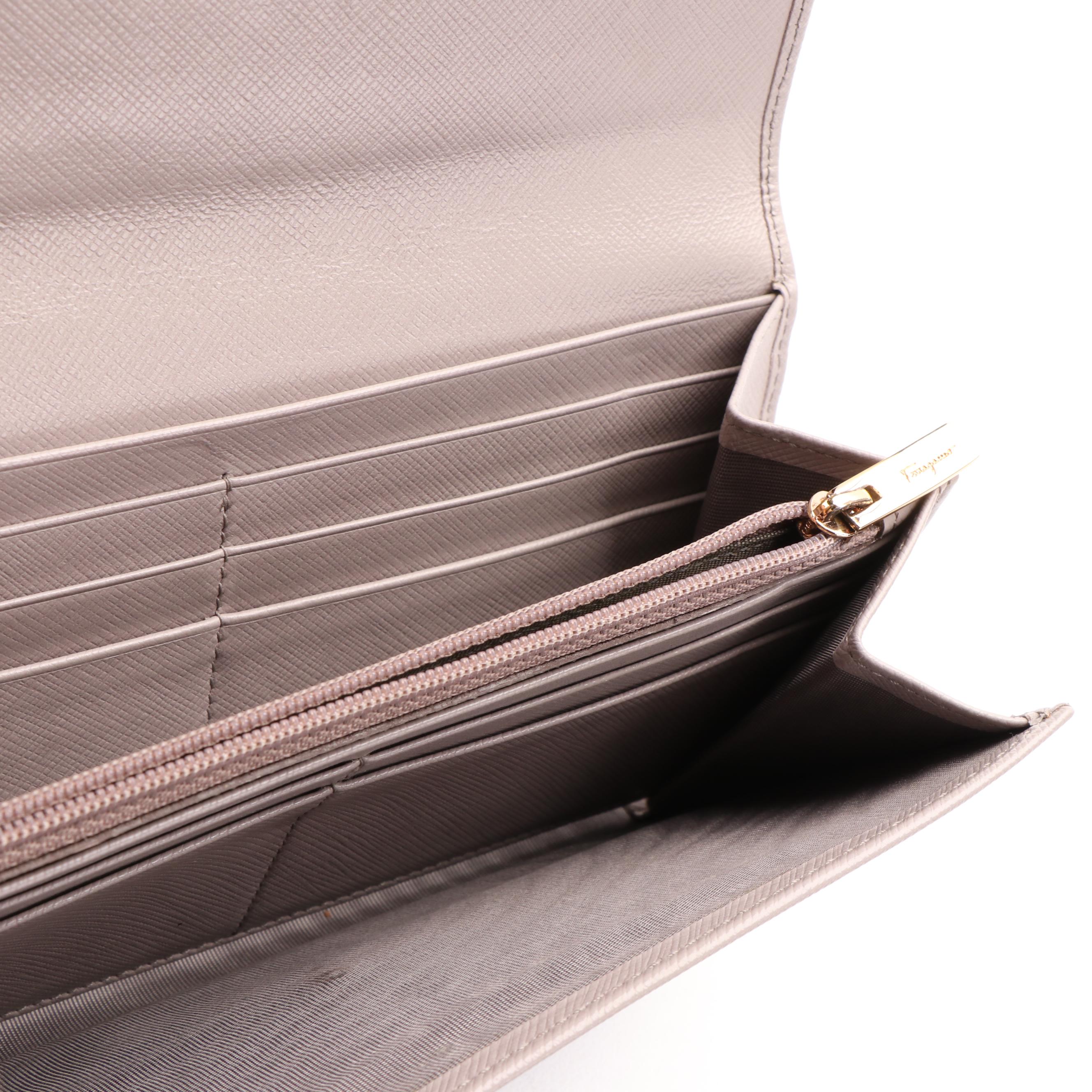 Salvatore Ferragamo Vara Bow Long Wallet in Saffiano Leather