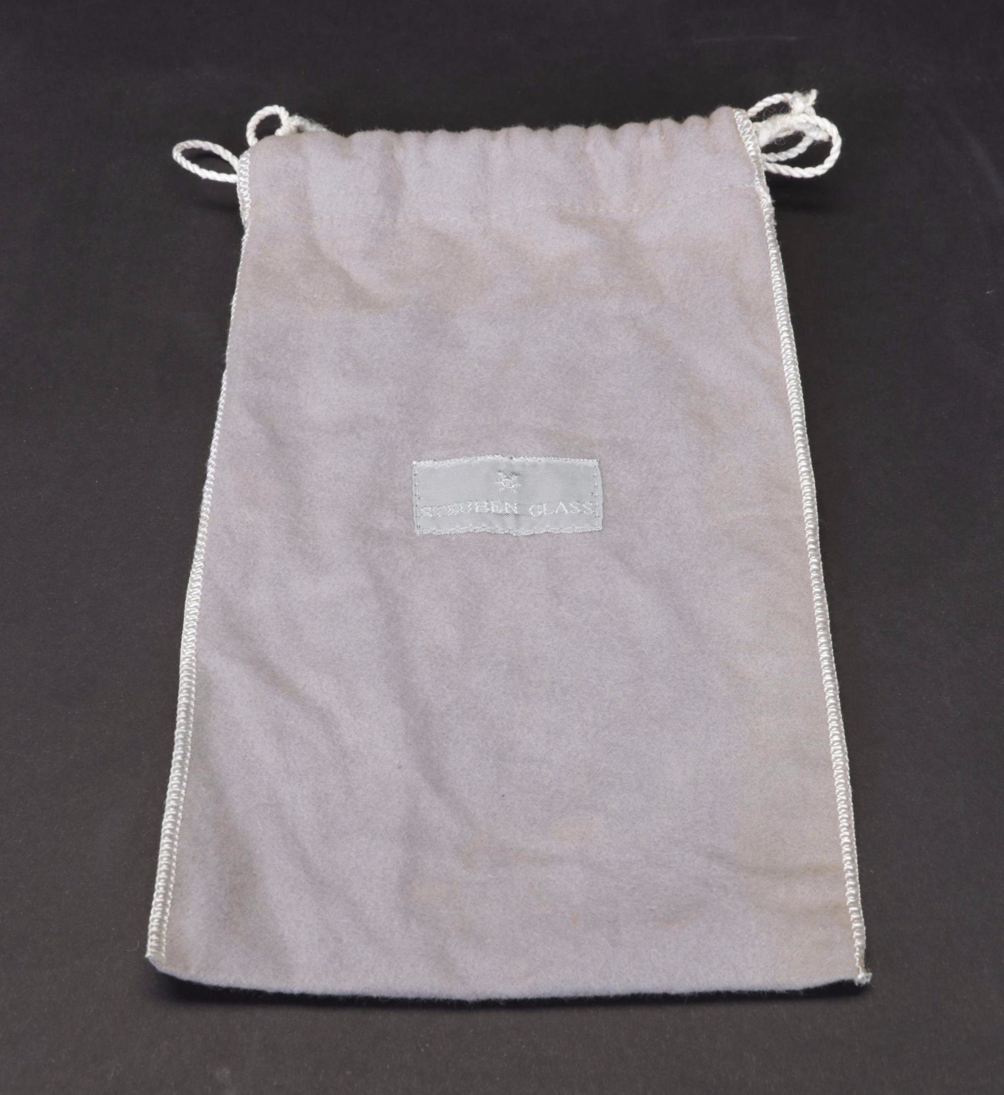 Steuben Crystal Bird Figurine on Sterling Perch