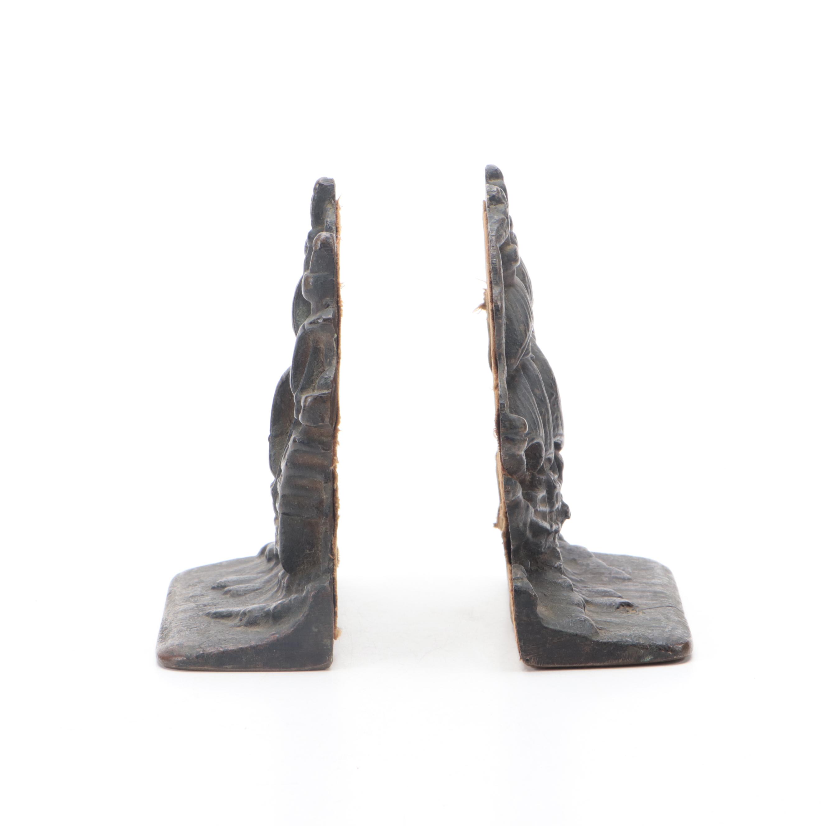 Cast Iron Galleon Ship Bookends, Early 20th Century