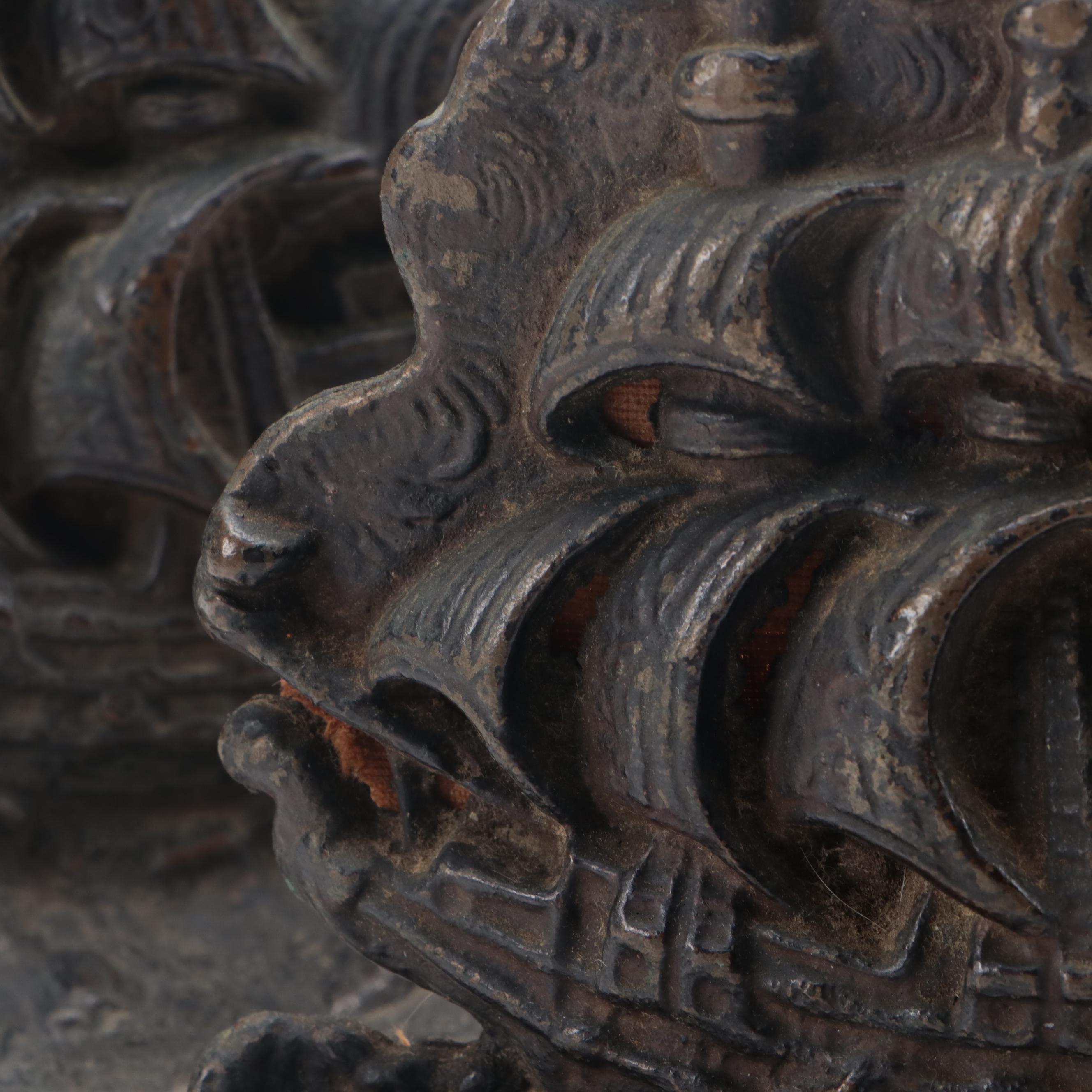 Cast Iron Galleon Ship Bookends, Early 20th Century