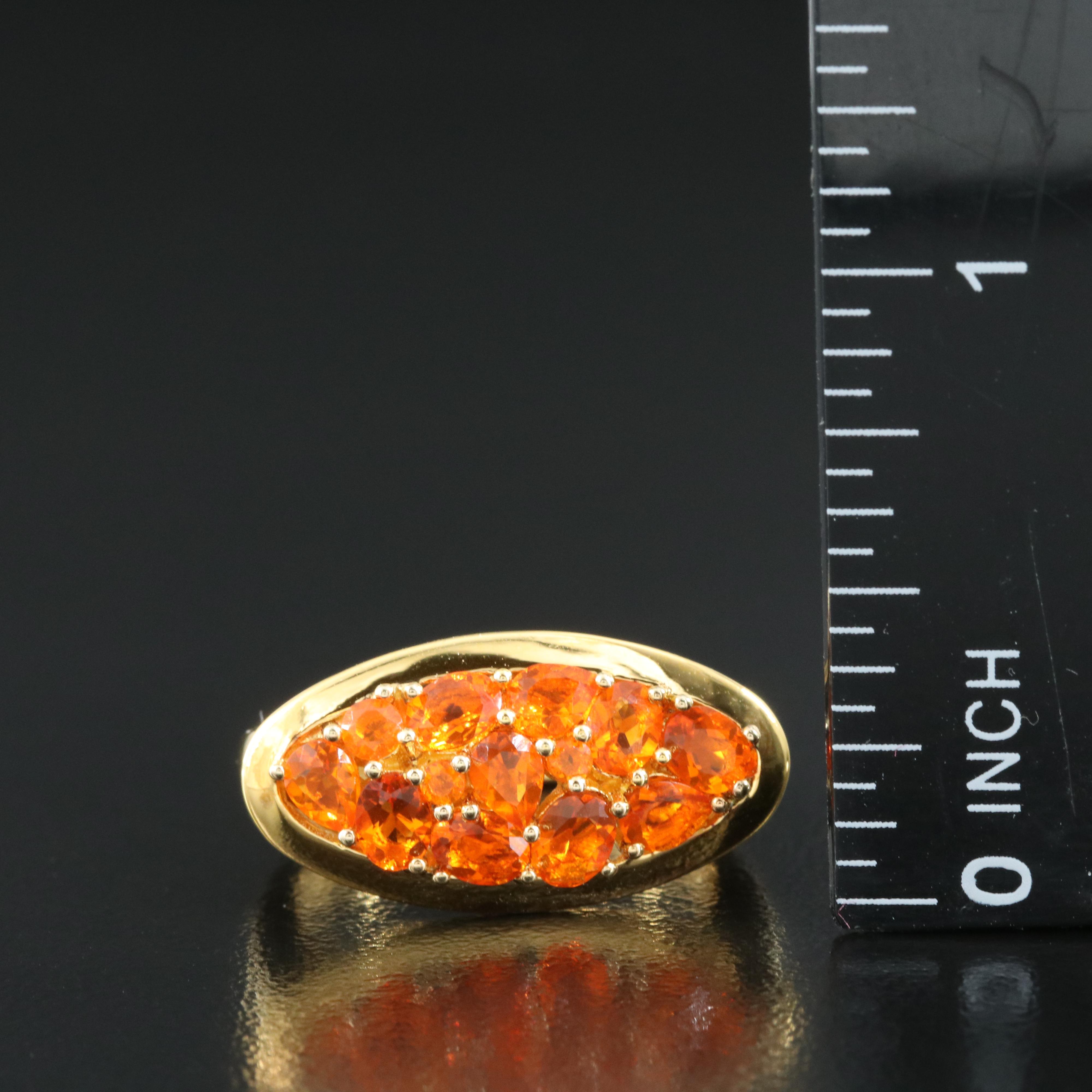 Sterling Fire Opal East-West Ring