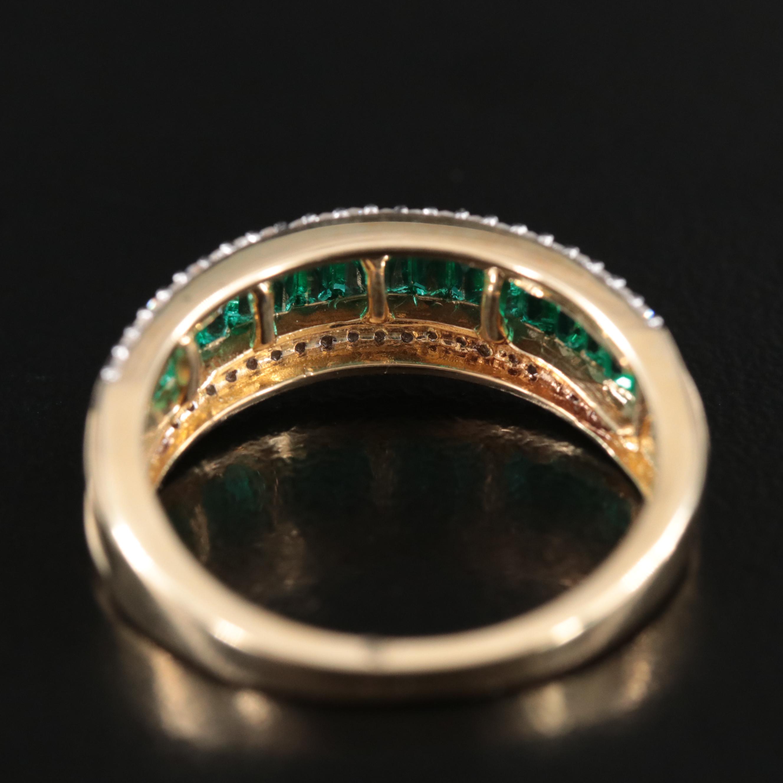 14K Emerald and Diamond Ring