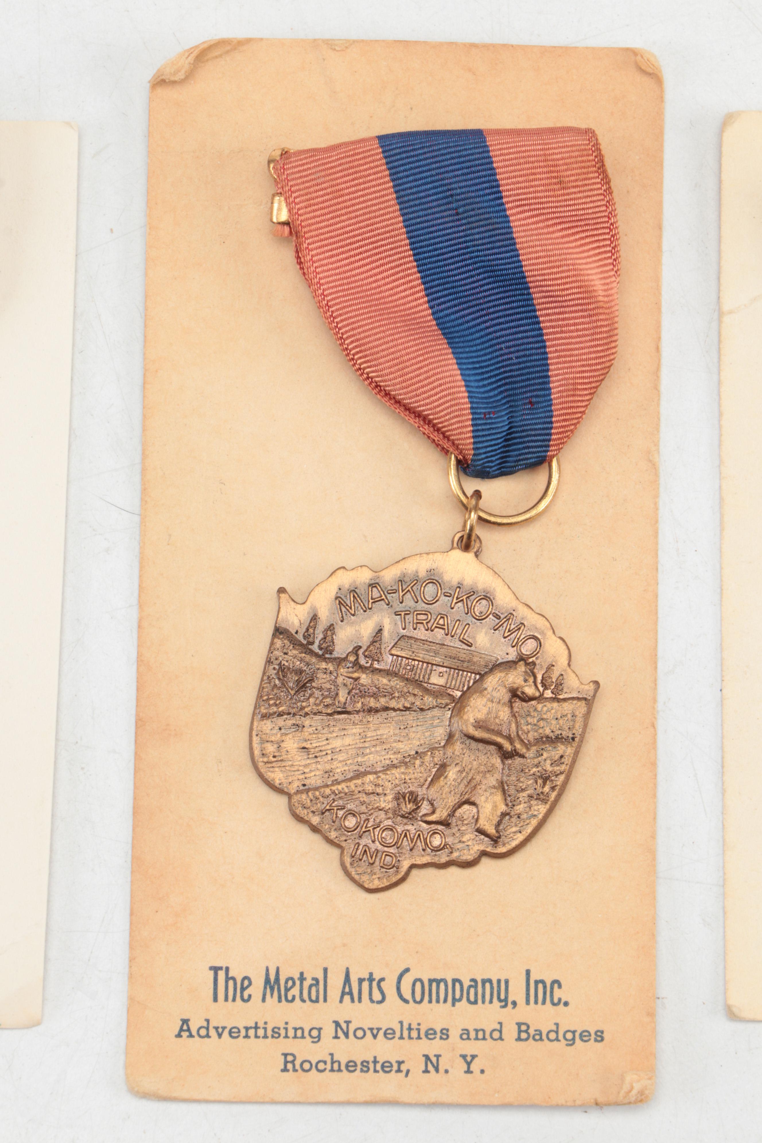 Metal Arts Co. and Other Boy Scout Trail Medals, Mid-20th Century
